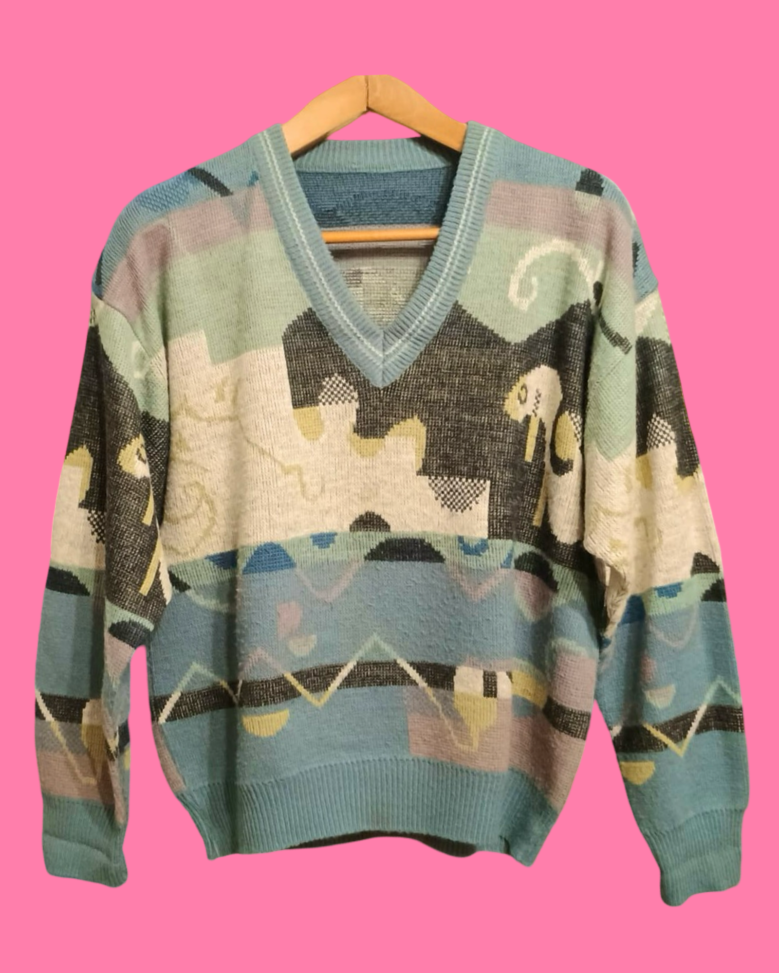 Vintage Multicolor Fantasy 90's Sweater Unisex Size M