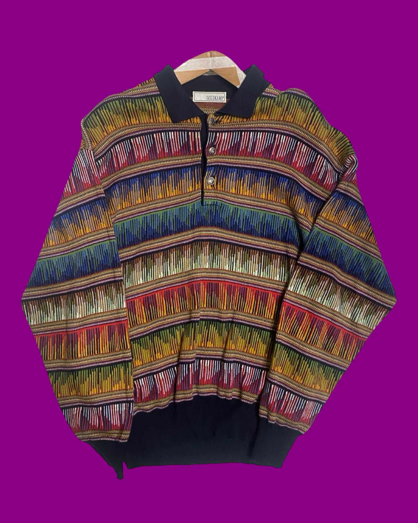 Vintage Multicolor Fantasy 90's Spring Sweater Unisex Size L