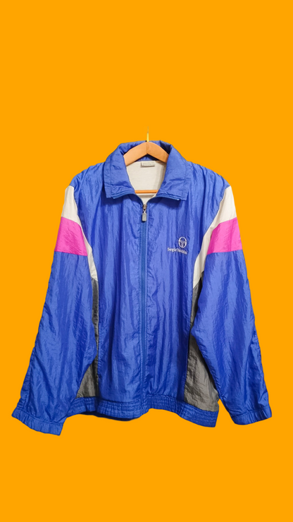 Soft Jacket Vintage Sergio Tacchini Multicolor A Fantasia Anni 90 Unisex Spring Size L
