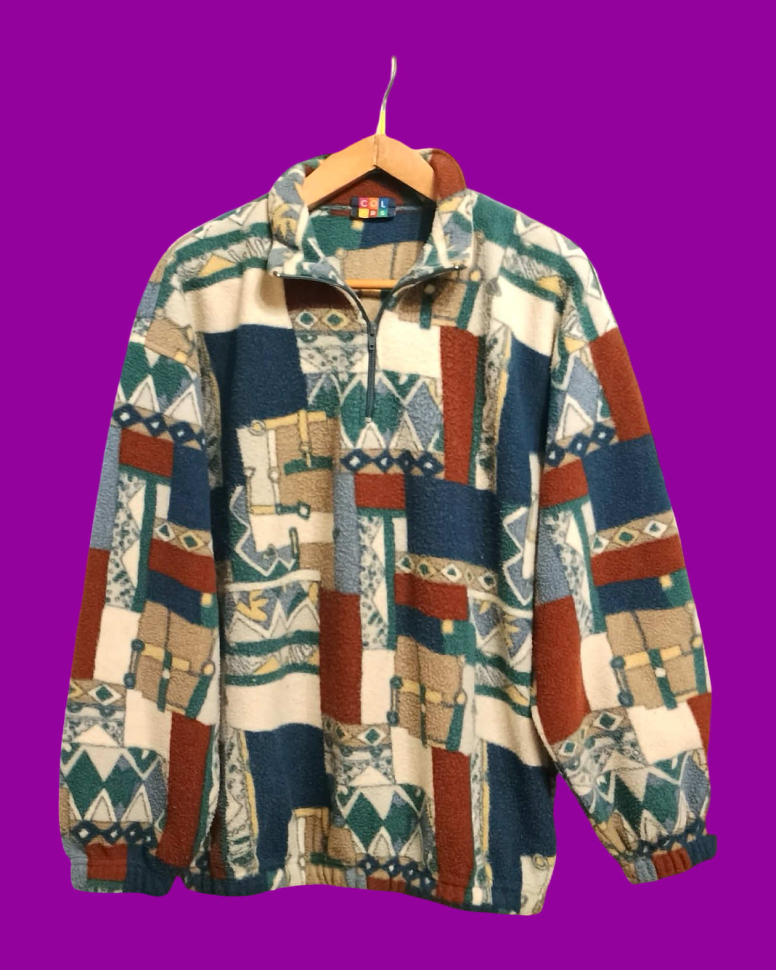 Vintage Multicolor Fantasy 90's Fleece Unisex Size L