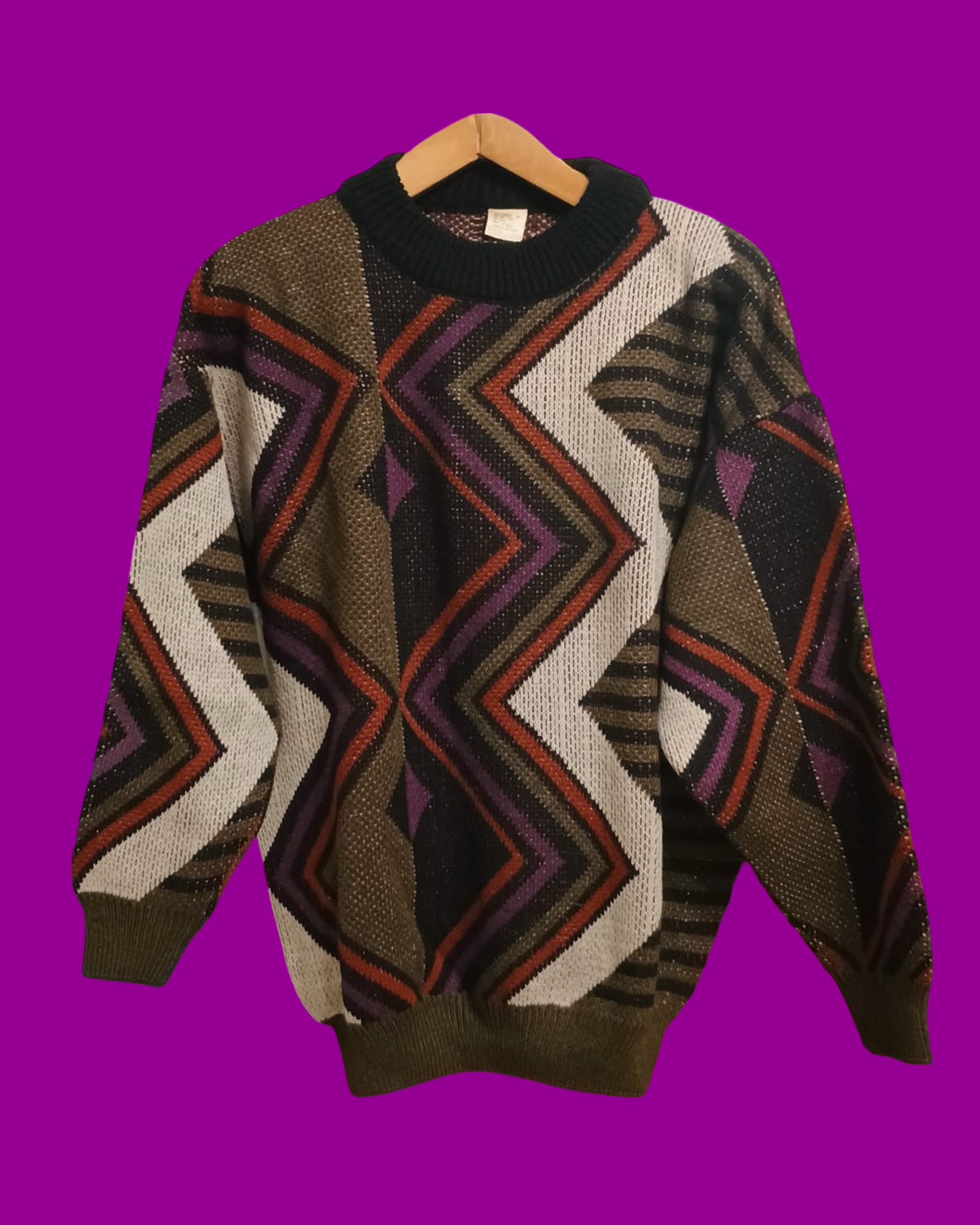 Vintage Multicolor Fantasy 90's Sweater Unisex Size L