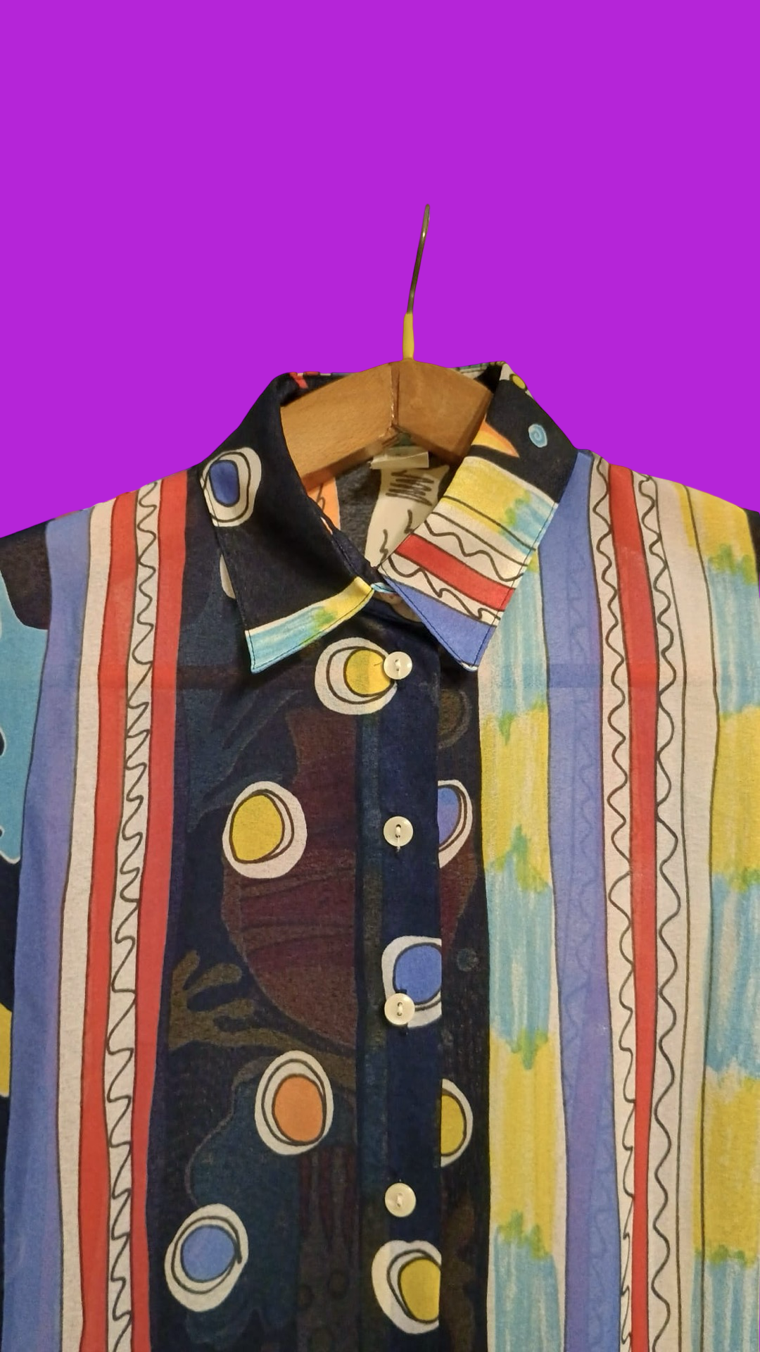 Vintage Multicolor Fantasy 90's Shirt Woman Size M