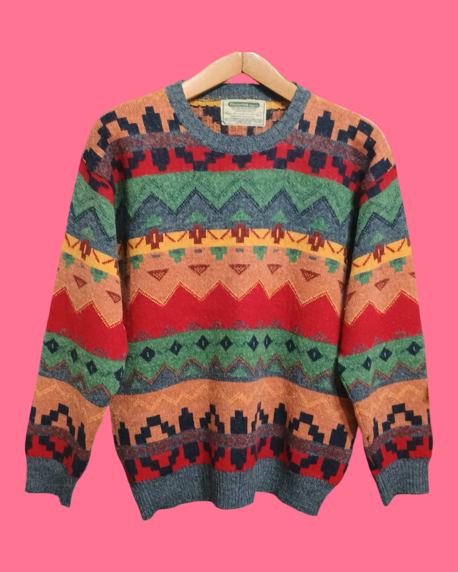 Vintage Multicolor Fantasy 90's Sweater Unisex Size M