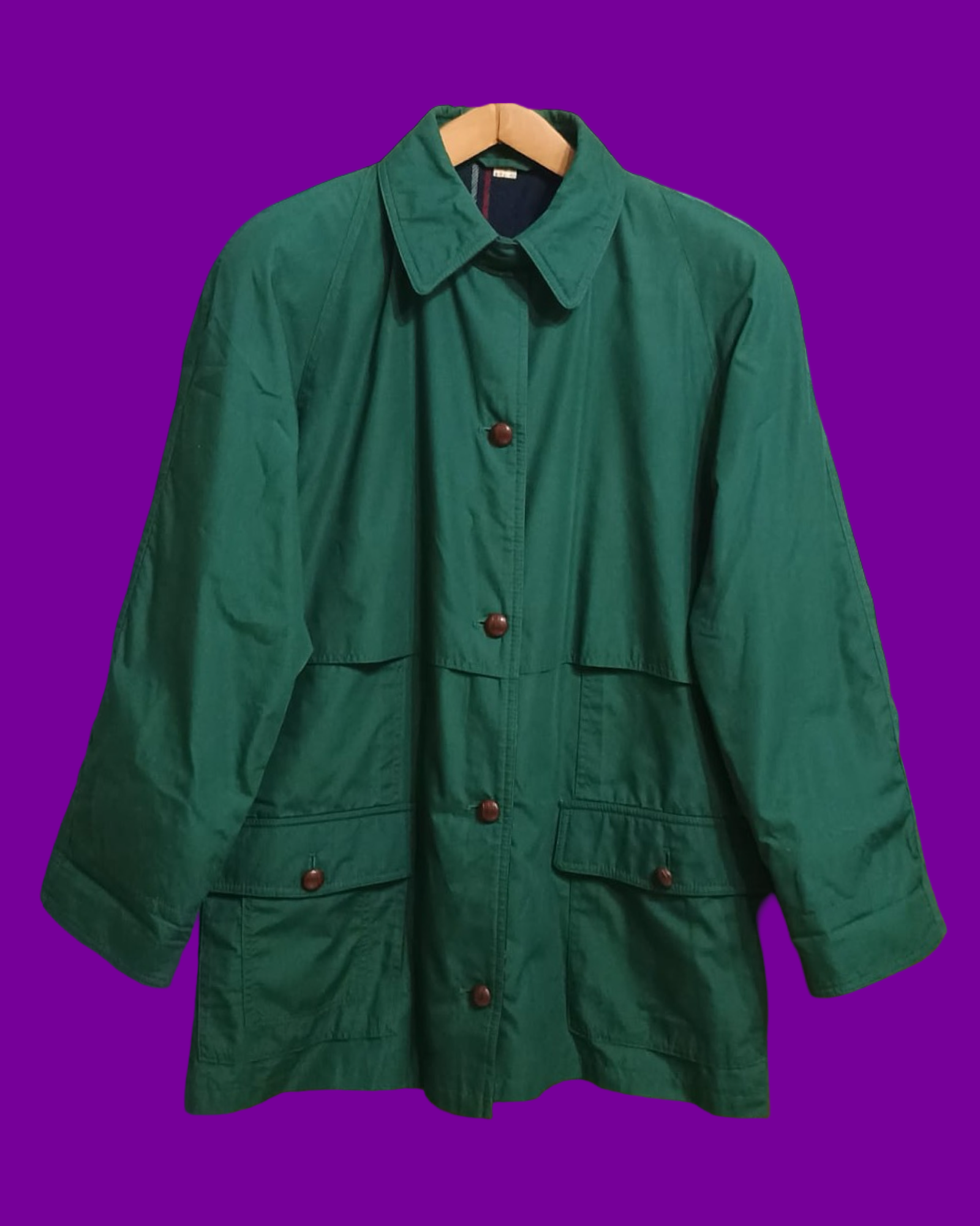 Vintage Green 90's Trench Woman Size L