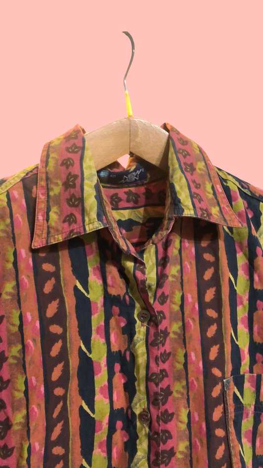 Chemise fantaisie multicolore vintage unisexe