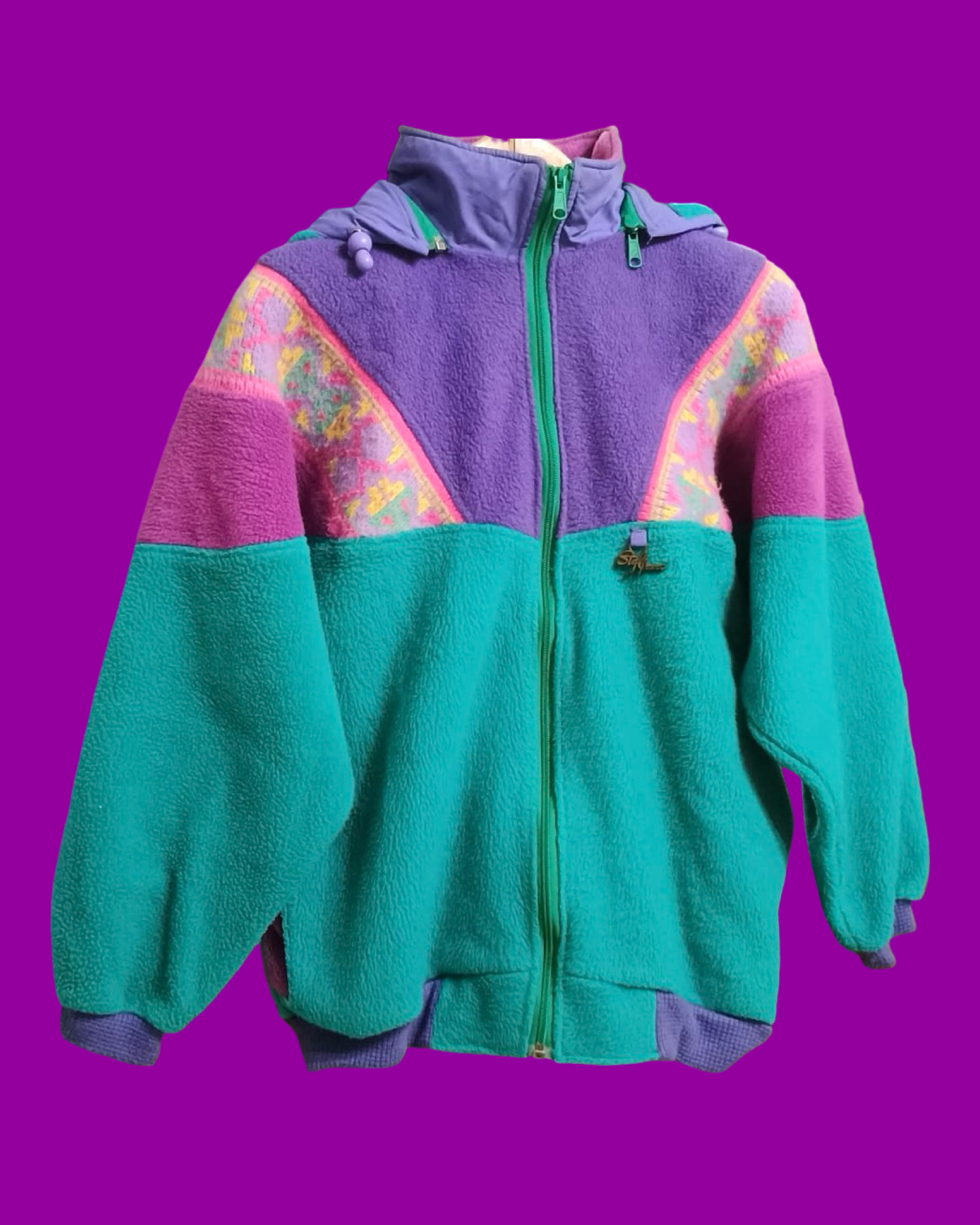 Vintage Multicolor Fantasy 90's Fleece Woman Size M