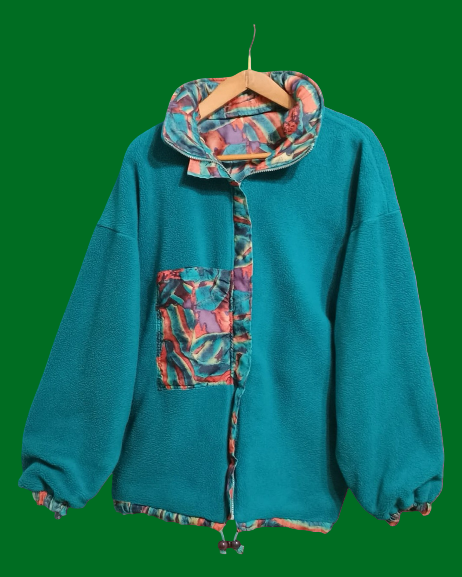 Vintage Multicolor Fantasy 90's Fleece Jacket Unisex Size L