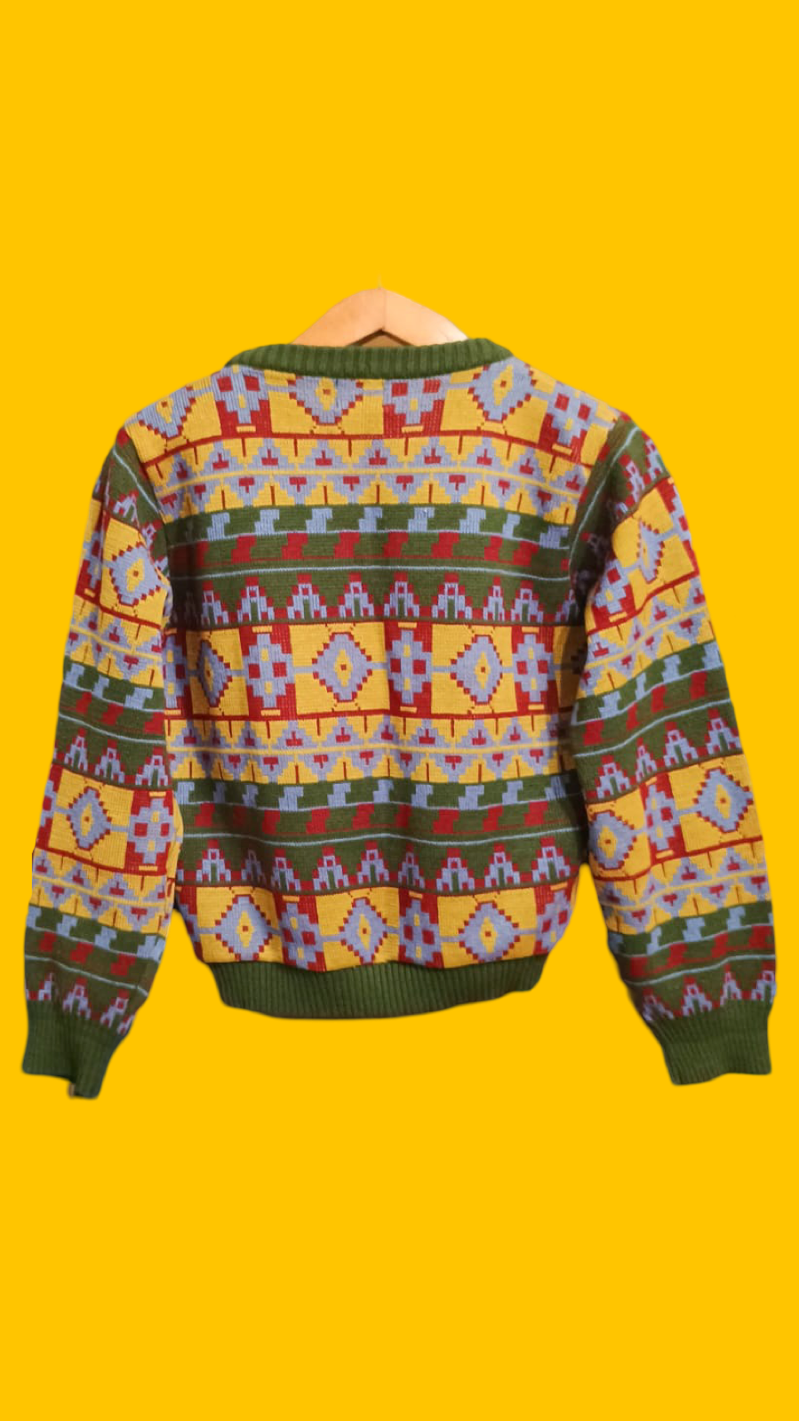 Maglione Vintage Multicolor A Fantasia Anni 90 Woman Size S