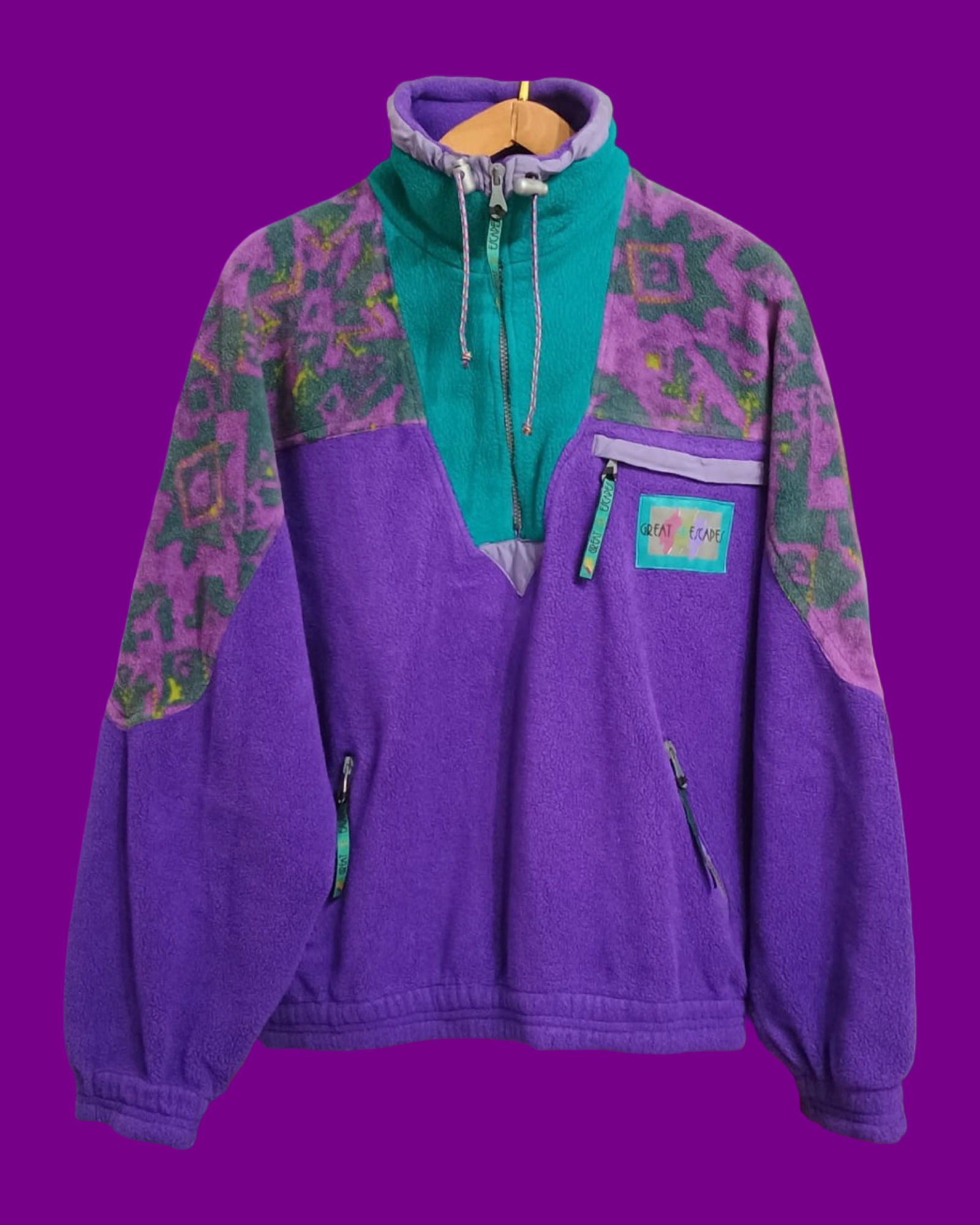 Vintage Multicolor Fantasy 90's Fleece Unisex Size L