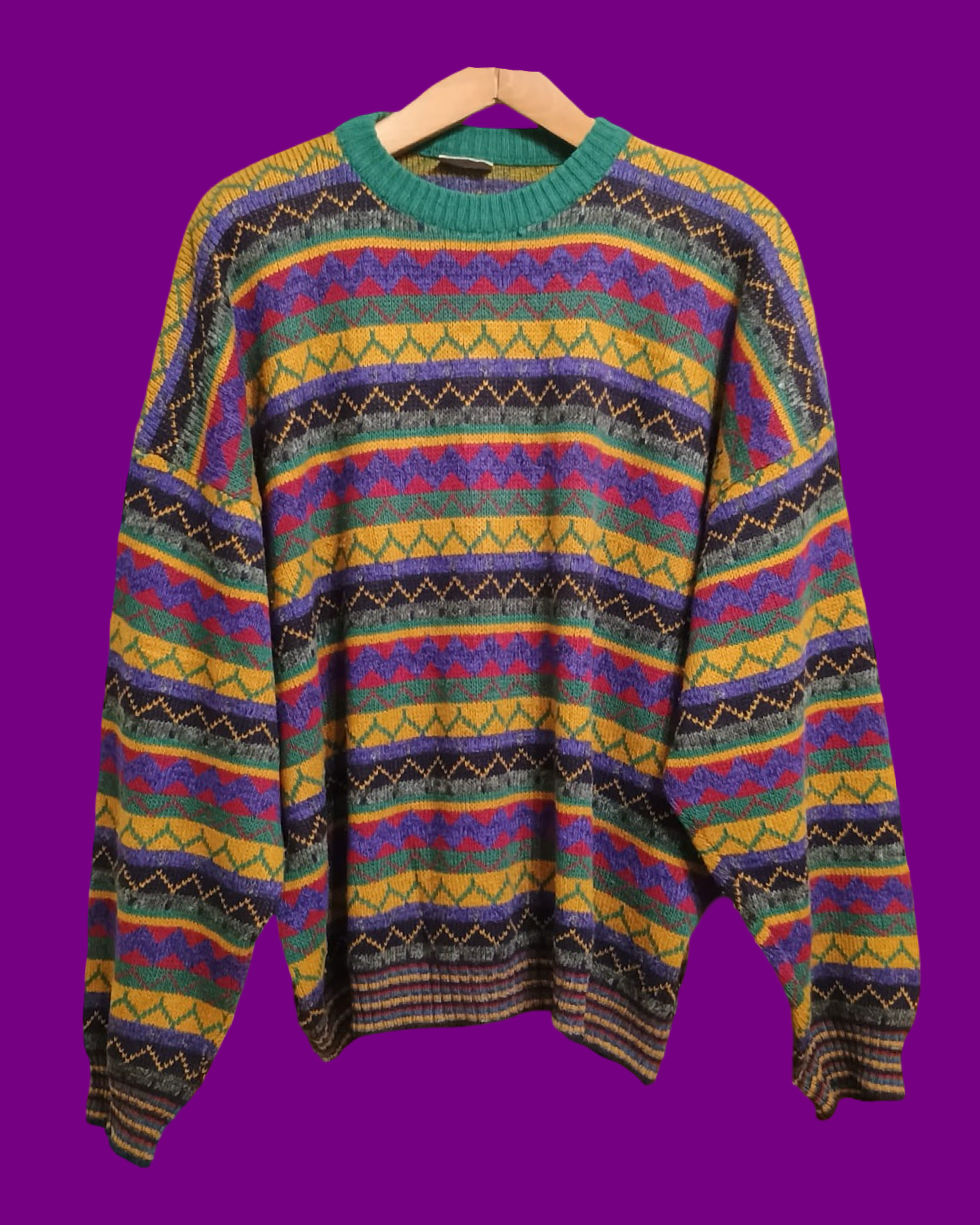 Vintage Multicolor Fantasy 90's Sweater Unisex Size XL