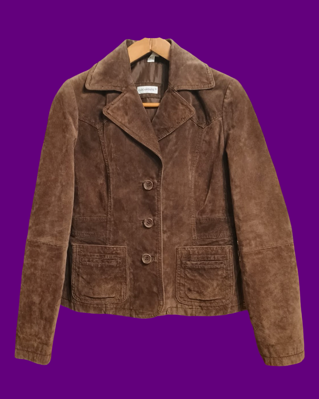 Vintage Brown Fantasy 90's Spring Leather Jacket Woman Size S