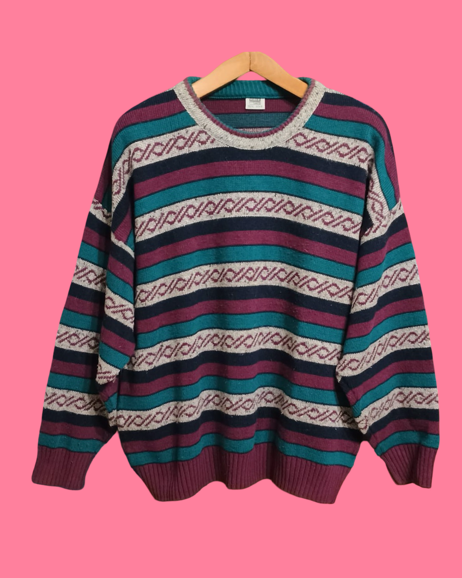 Vintage Multicolor Fantasy 90's Sweater Unisex Size L