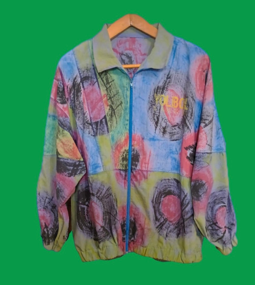 Sweatshirt Vintage Multicolor A Fantasia Anni 90 Unisex Size S