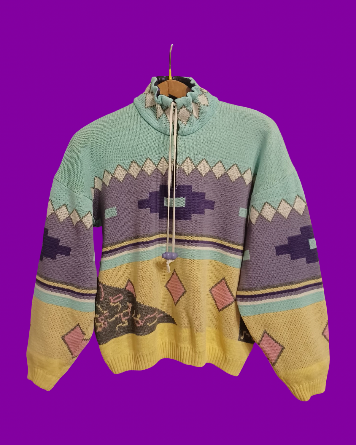 Vintage Multicolor Fantasy 90's Sweater Woman Size M