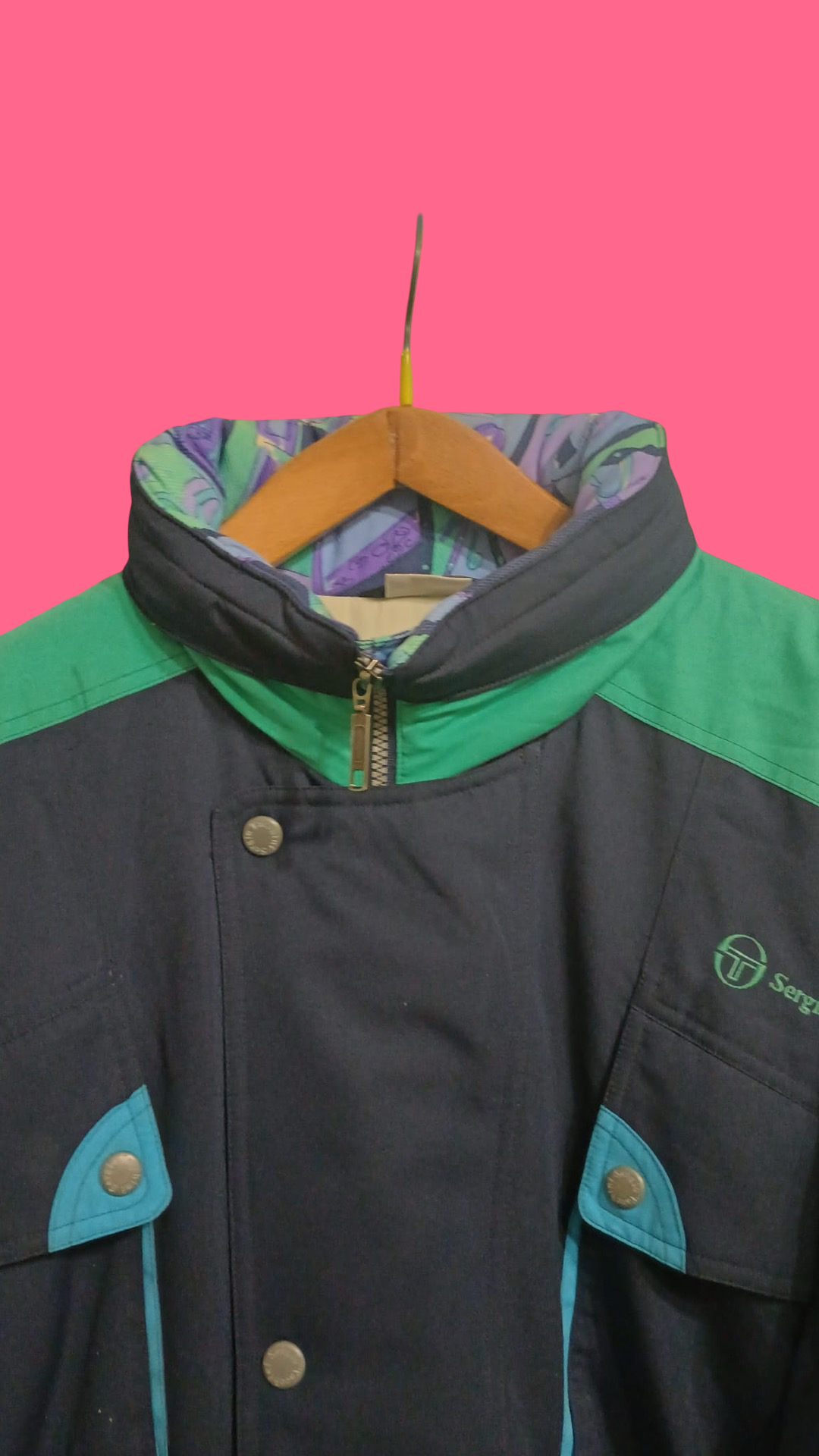 Vintage Multicolor Fantasy 90's Sergio Tacchini Snow Jacket Unisex Size L