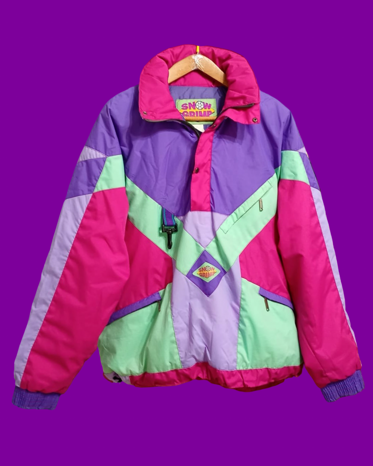 Vintage Multicolor Fantasy 90's Rare Snow Jacket Unisex Size L