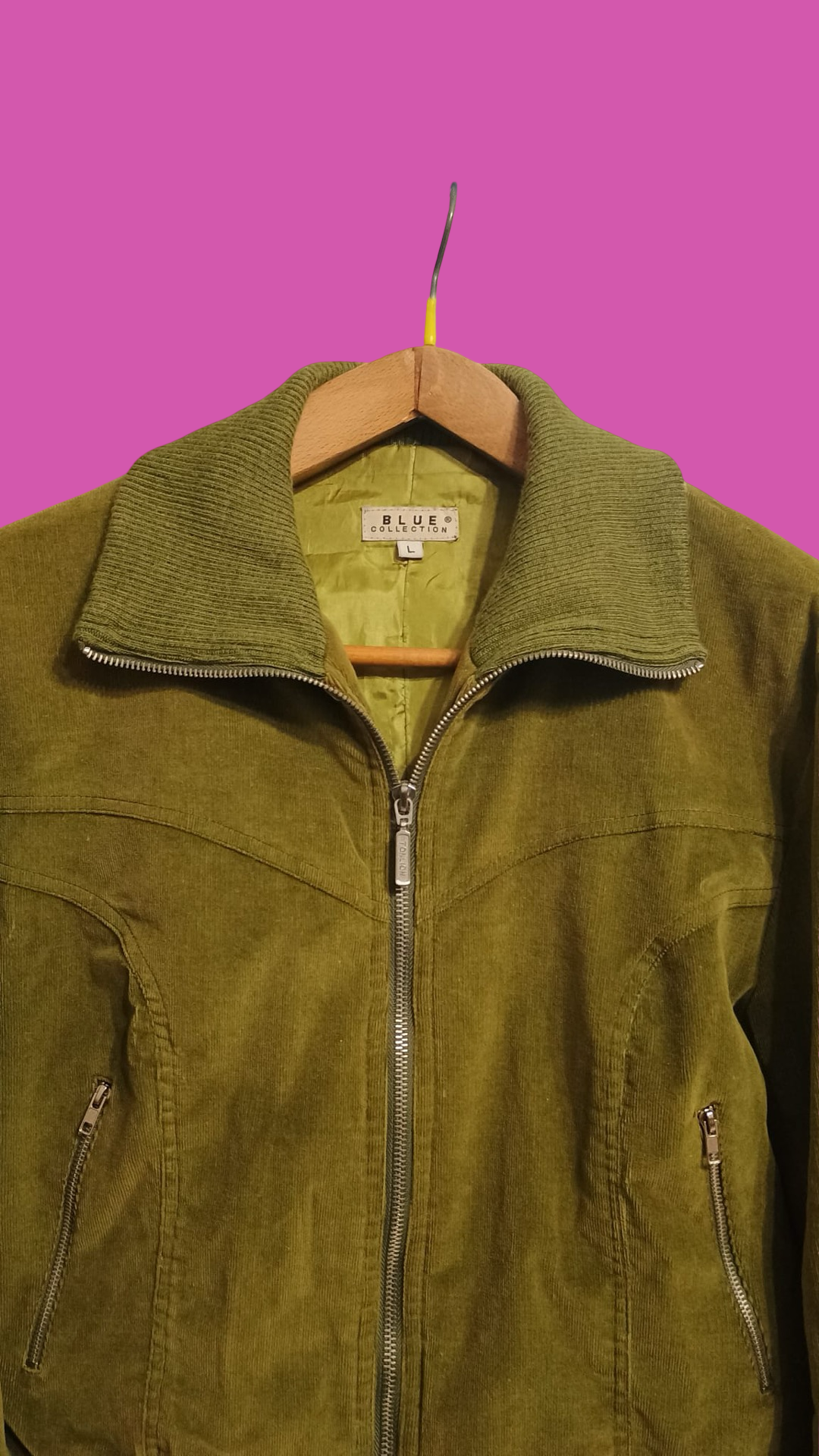 Vintage Green 90's Soft Velvet Jacket Woman Size L