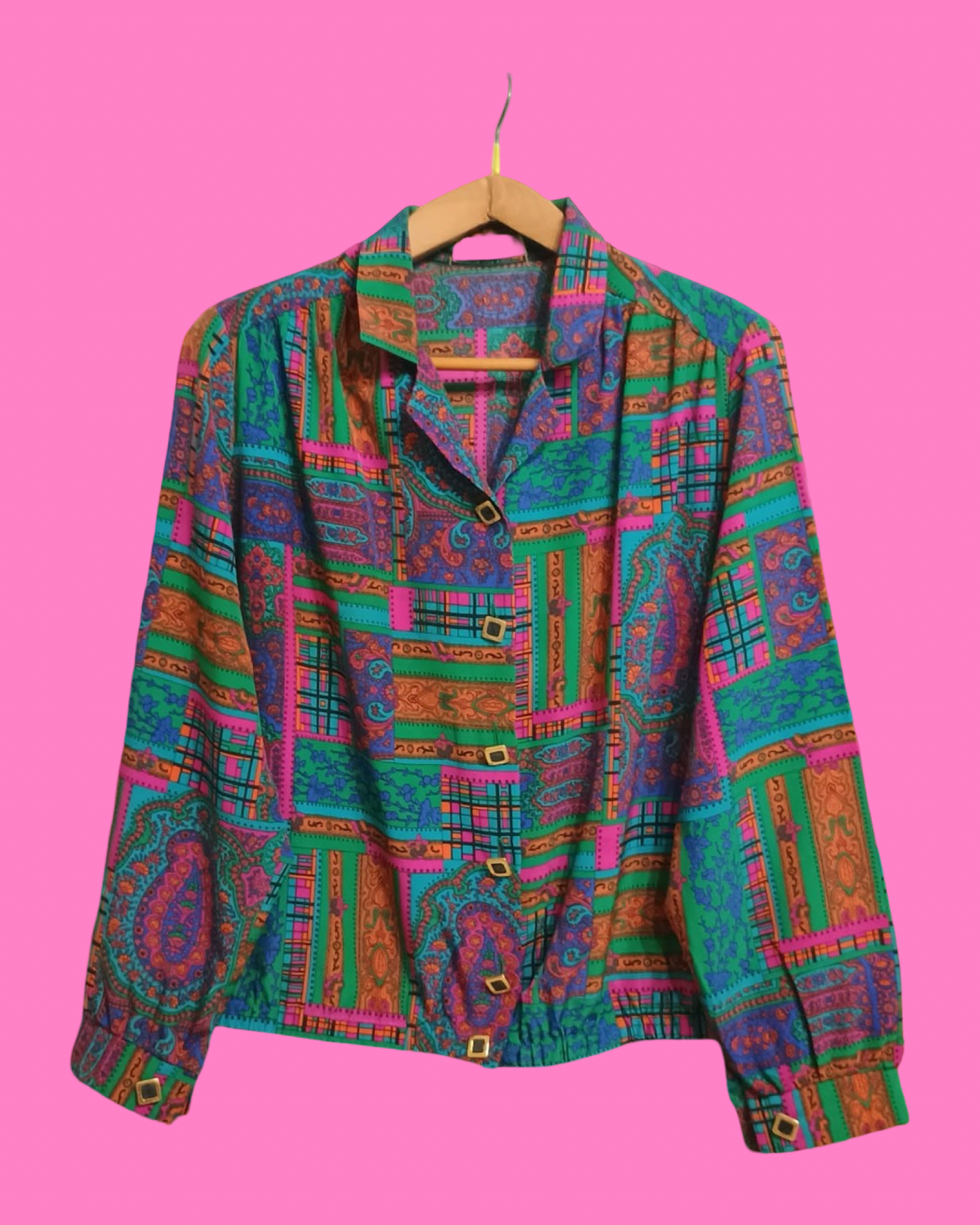 Vintage Multicolor Fantasy 90's Shirt Woman Size L