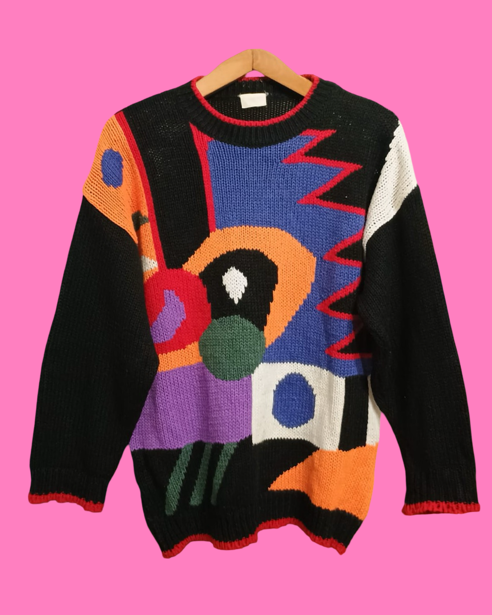 Vintage Multicolor Fantasy 90's Sweater Woman Size XL