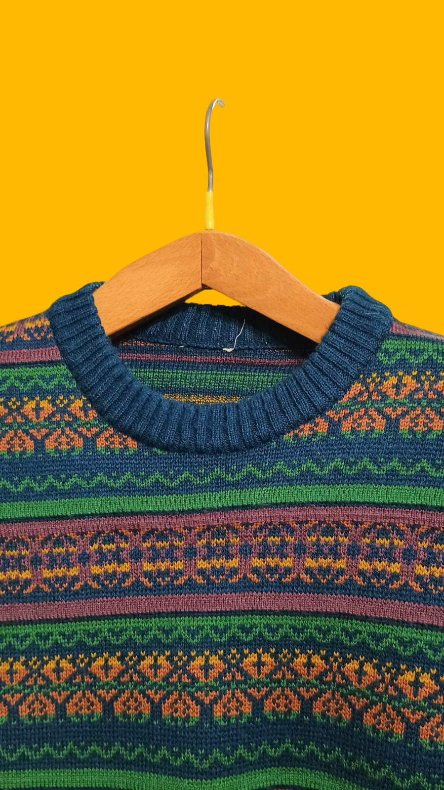 Maglione Vintage Multicolor A Fantasia Anni 90 Unisex Size L