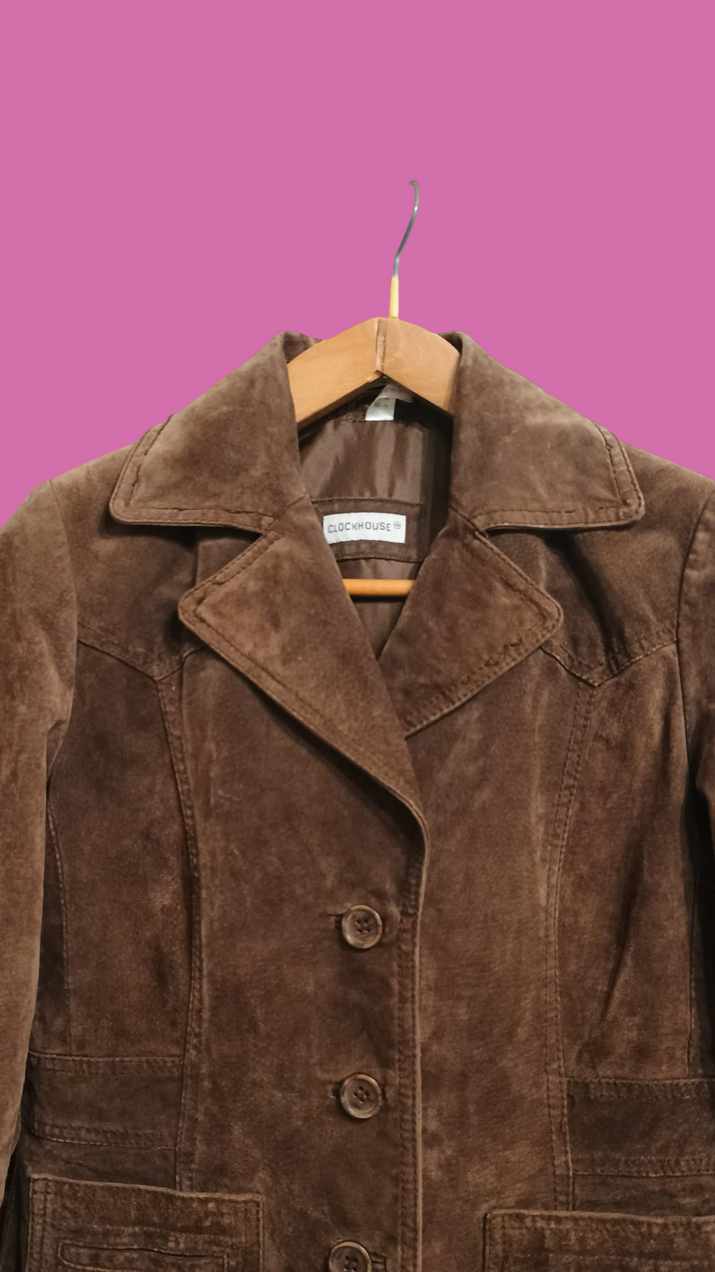 Vintage Brown Fantasy 90's Spring Leather Jacket Woman Size S