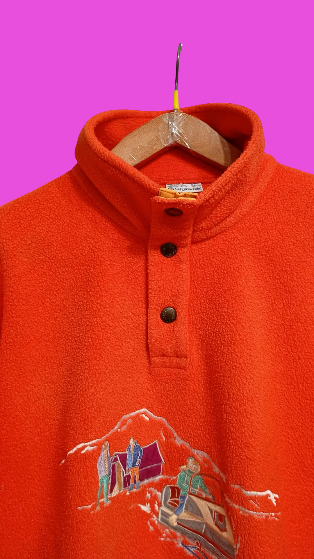 Vintage Multicolor Fantasy 90's Rare Sergio Tacchini Fleece Unisex Size XL