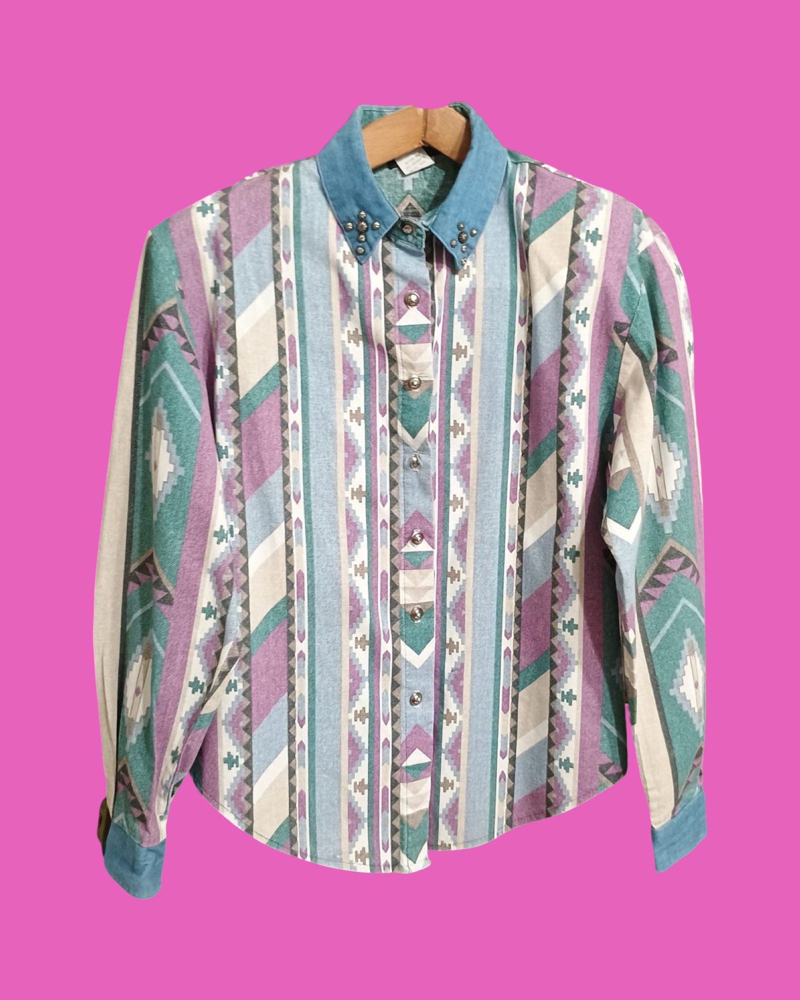 Vintage Multicolor Fantasy 90's Shirt Woman Size M