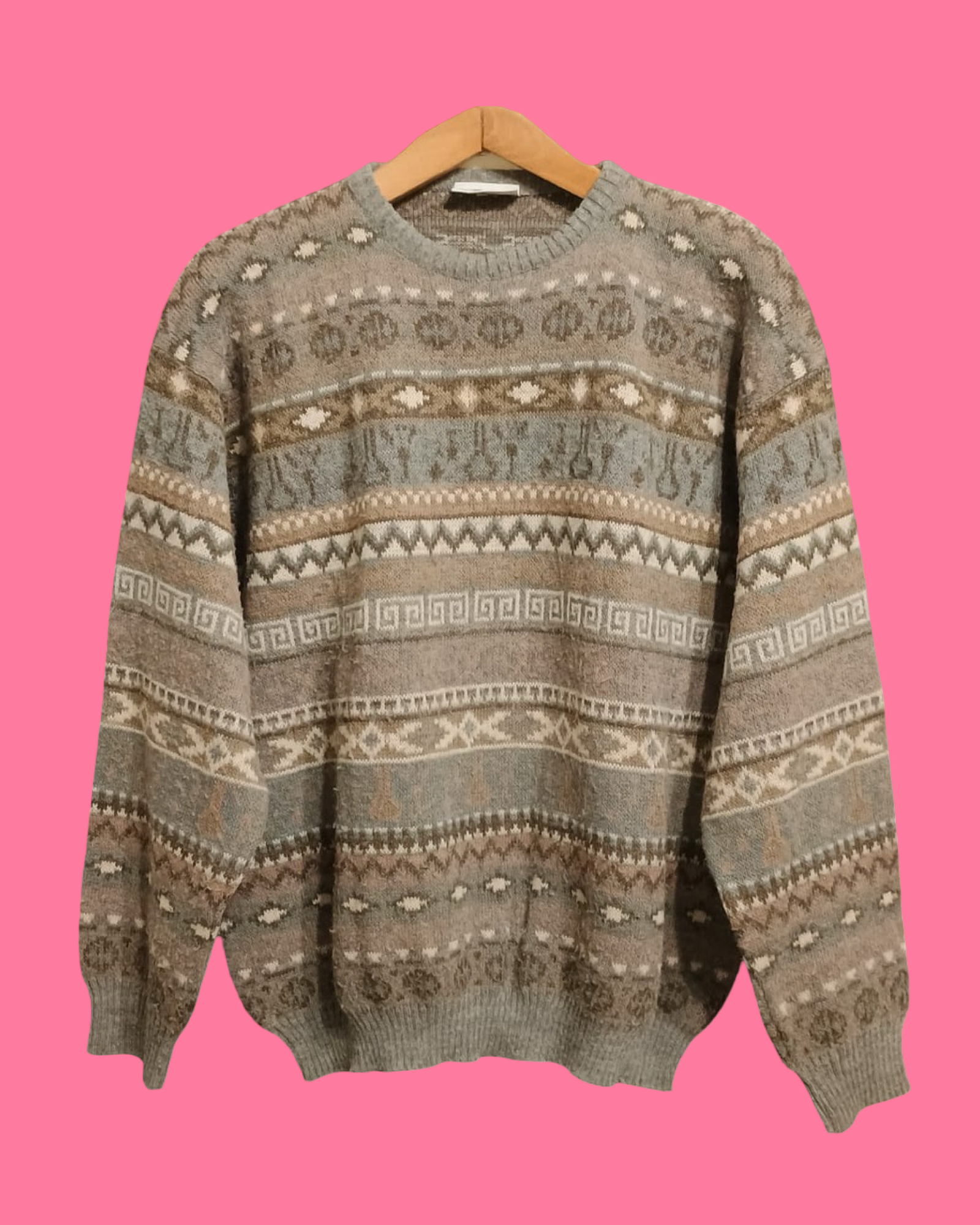 Vintage Multicolor Fantasy 90's Sweater Unisex Size L