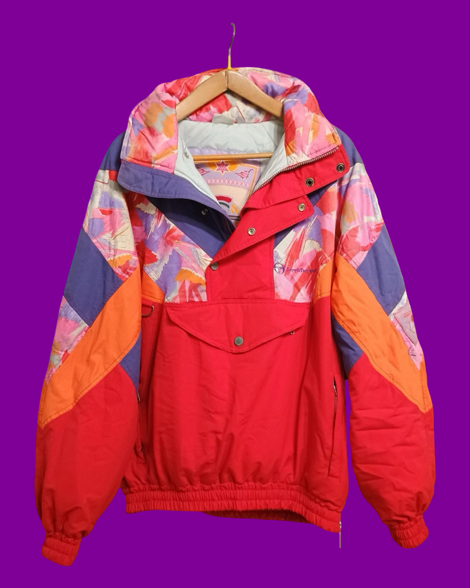 Vintage Multicolor Fantasy 90's Sergio Tacchini Snow Jacket Unisex Size XL