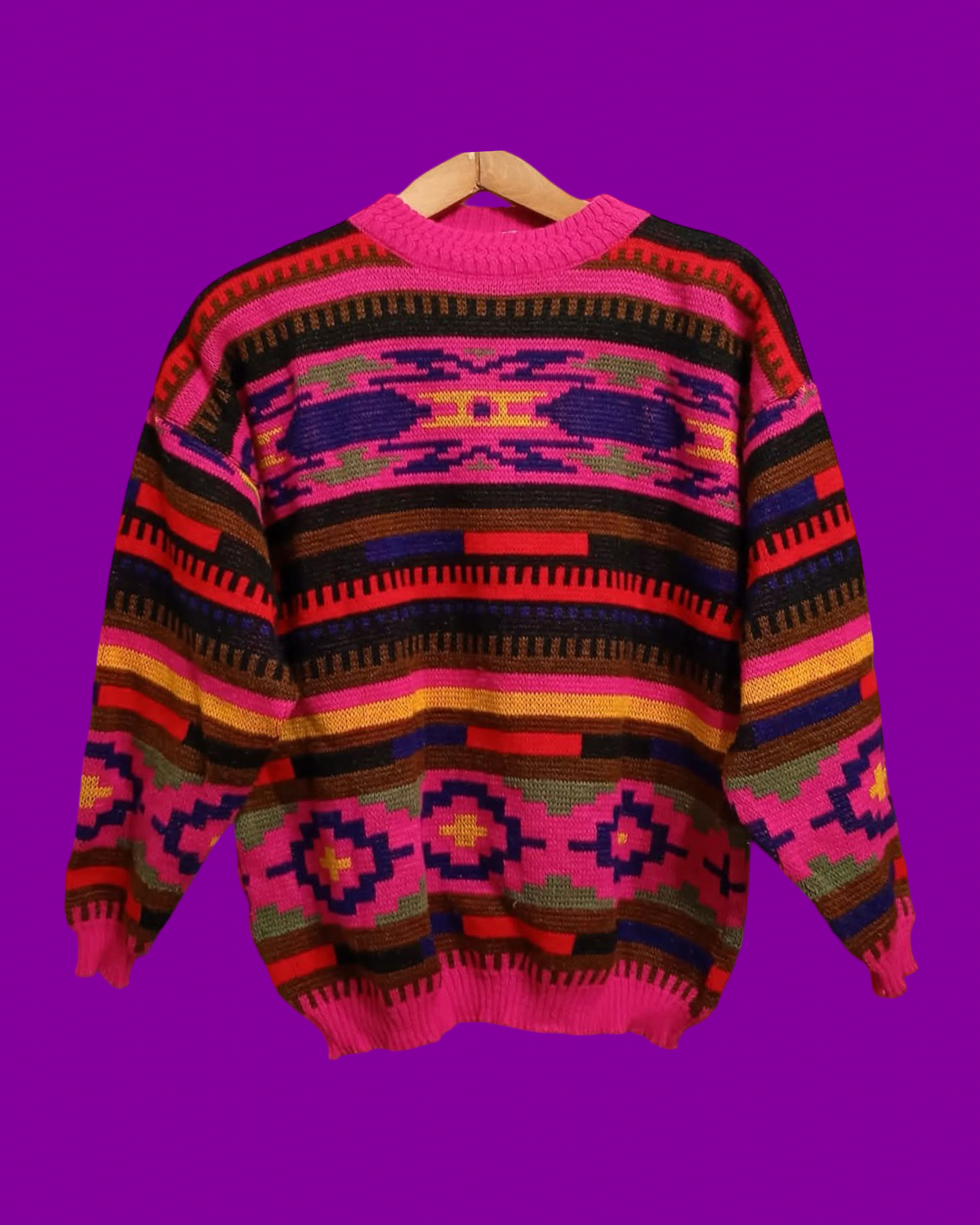 Vintage Multicolor Fantasy 90's Sweater Woman Size M