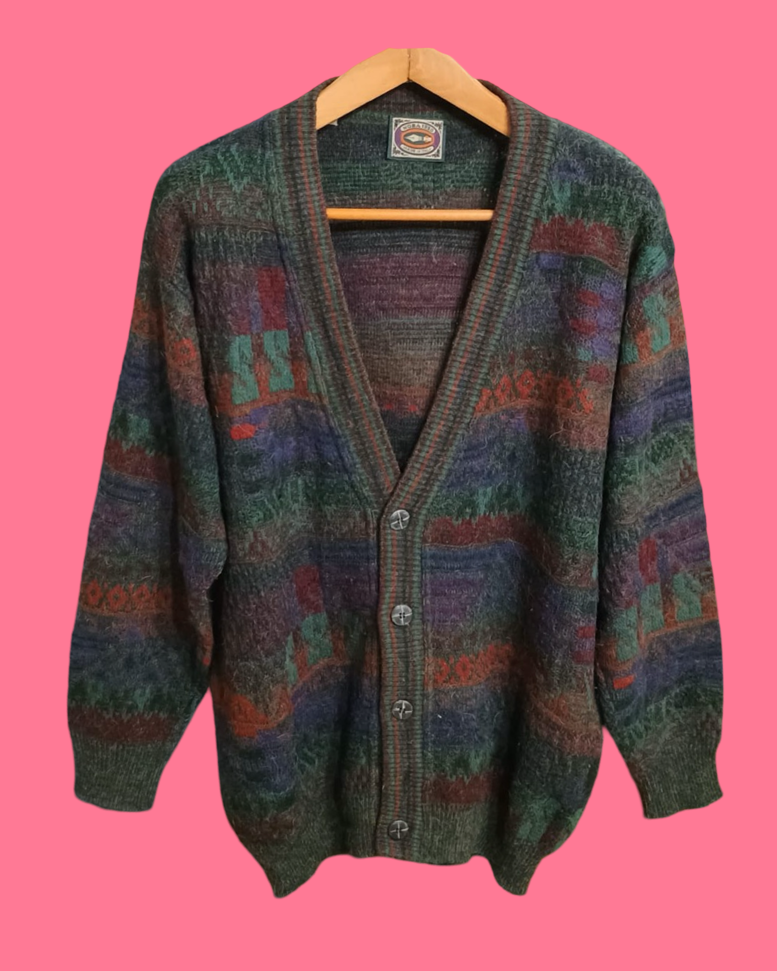 Vintage Multicolor Fantasy 90's Sweater Unisex Size L