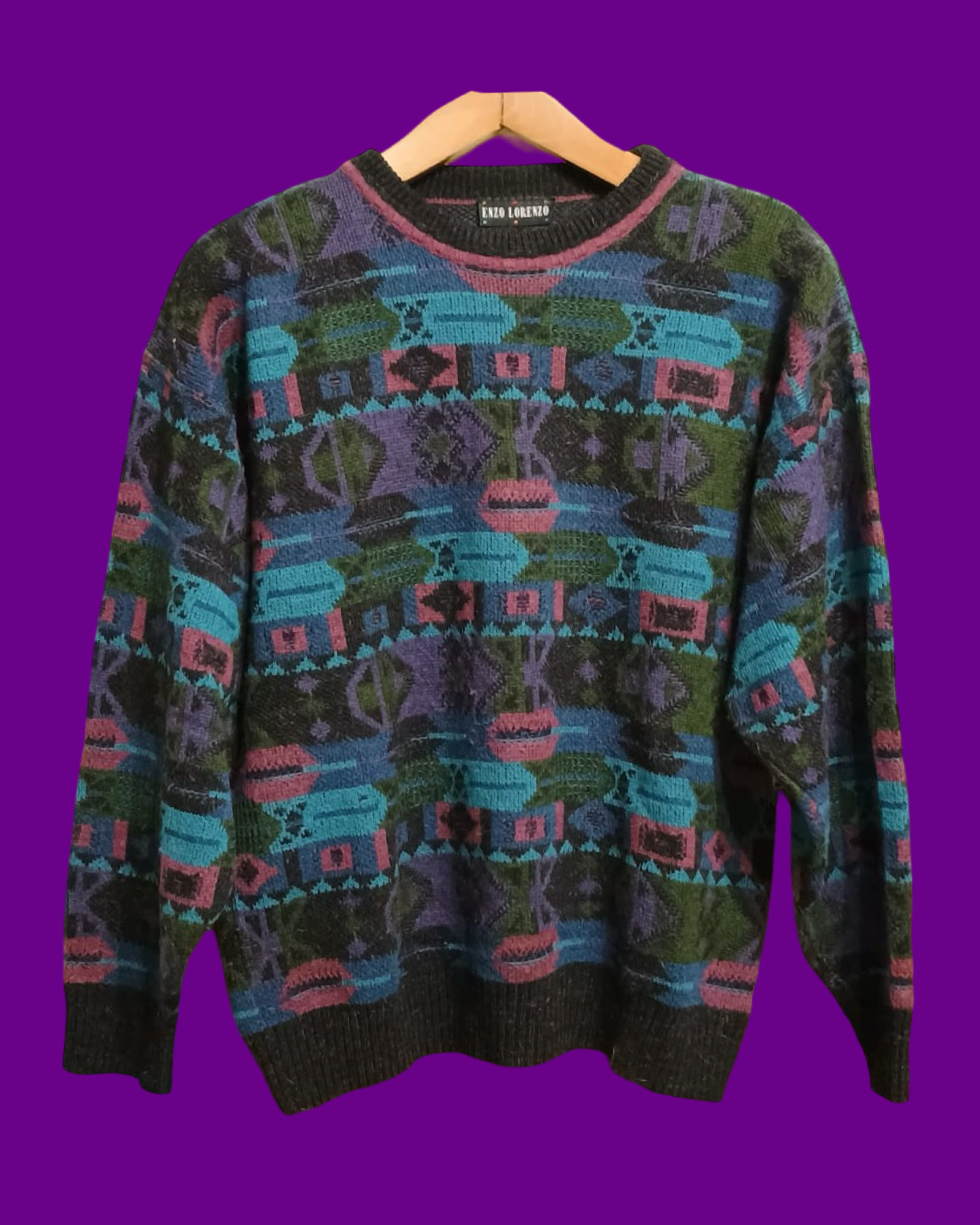 Vintage Multicolor Fantasy 90's Sweater Unisex Size M