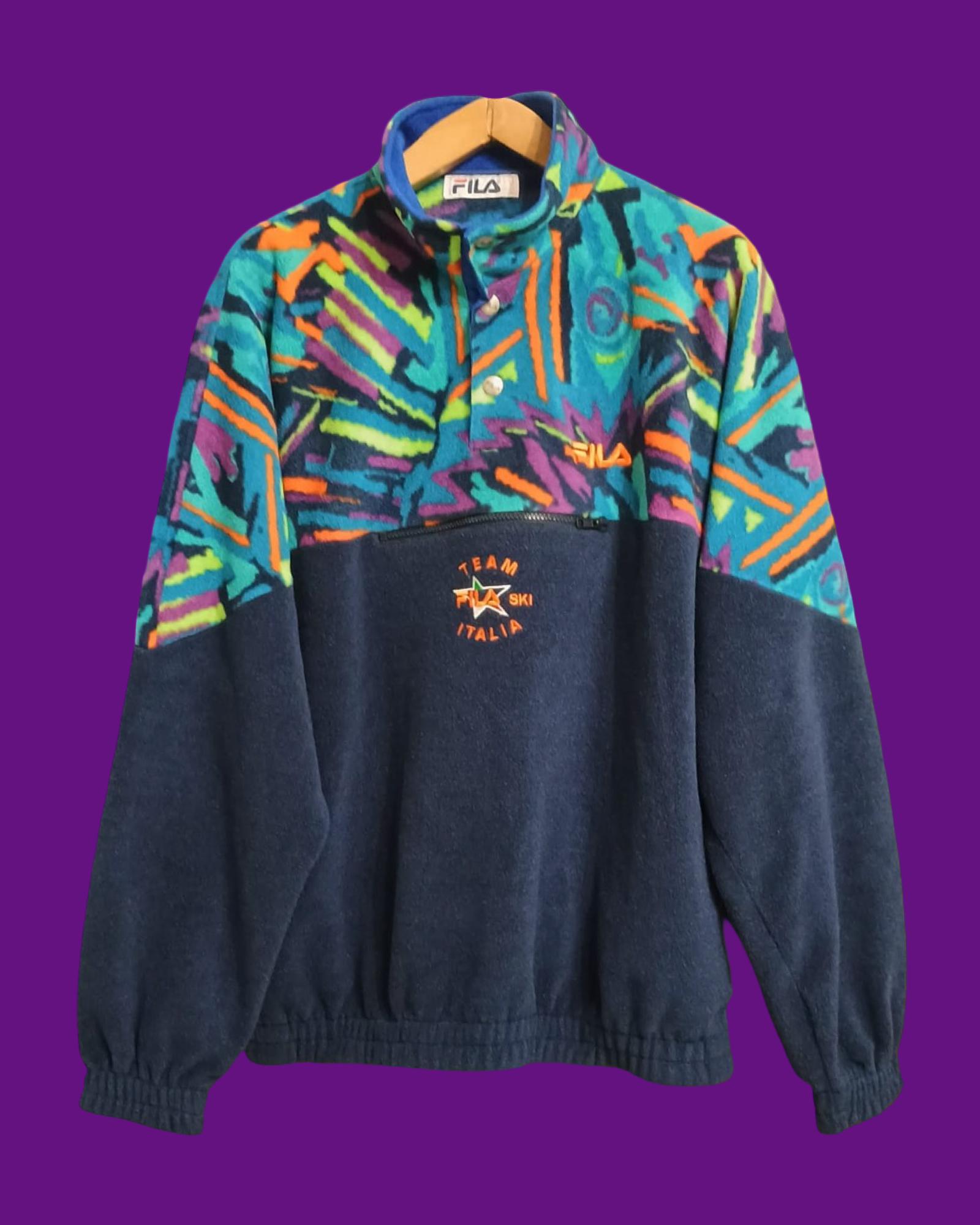 Vintage Multicolor Fantasy 90's Fila Fleece Unisex Size XL