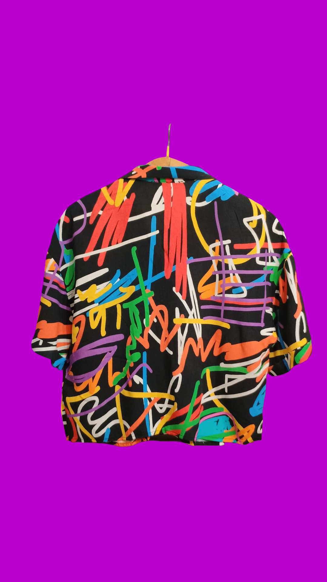 Vintage Style Multicolor Fantasy Shirt Woman Size S