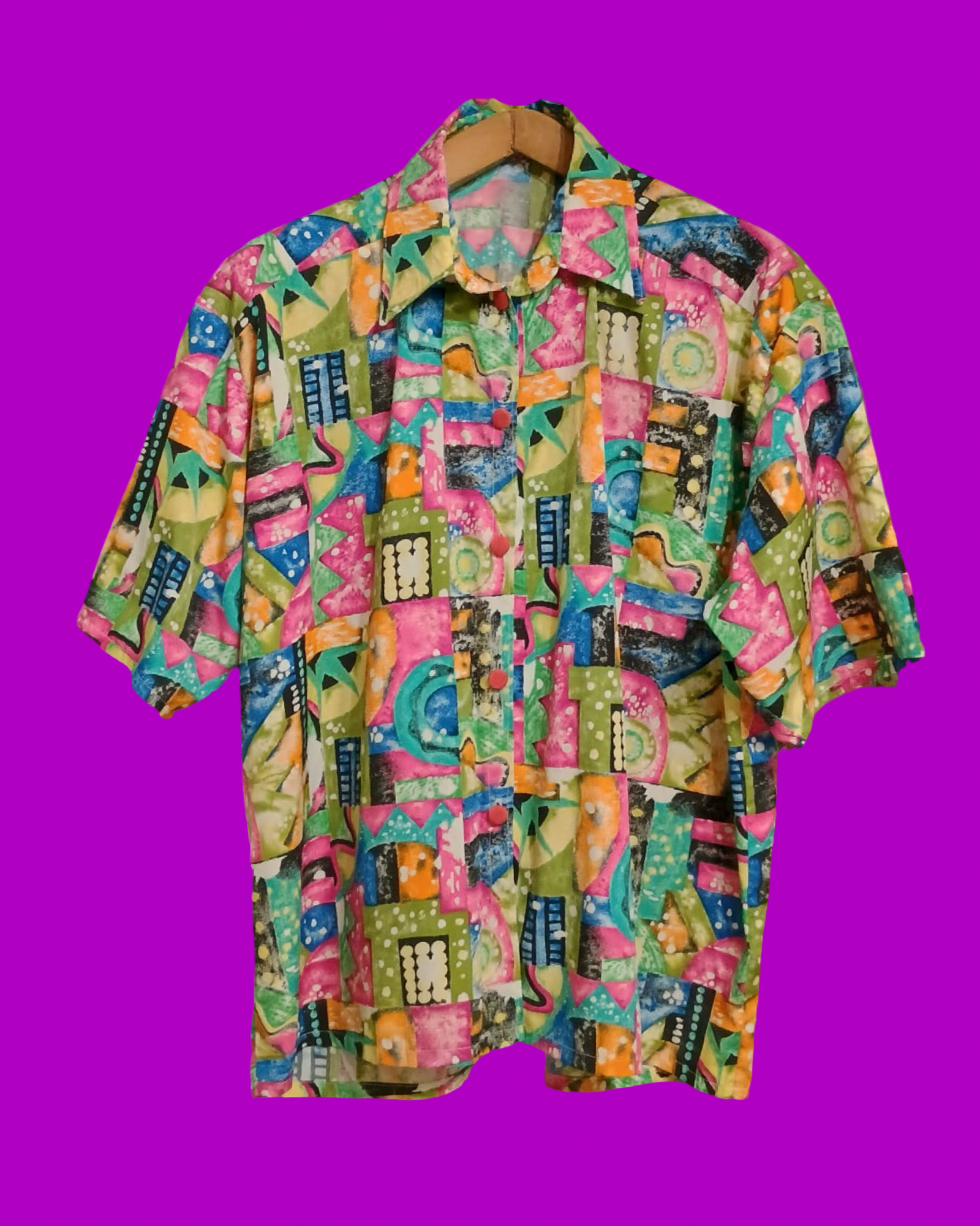 Vintage Multicolor Fantasy 90's Shirt Woman Size L