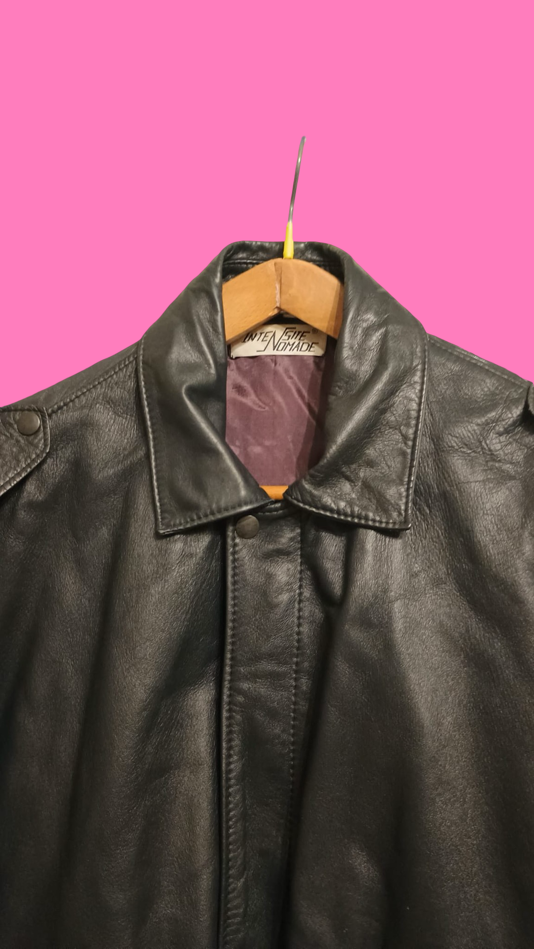 Vintage Black 90's Spring Leather Jacket Unisex Size L