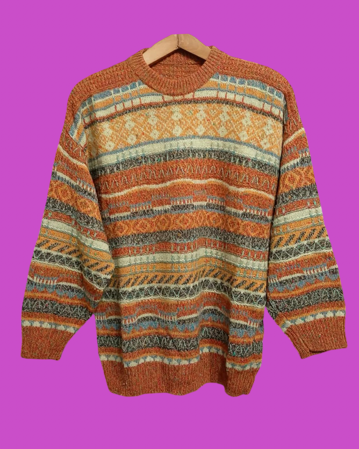 Vintage Multicolor Fantasy 90's Sweater Unisex Size L