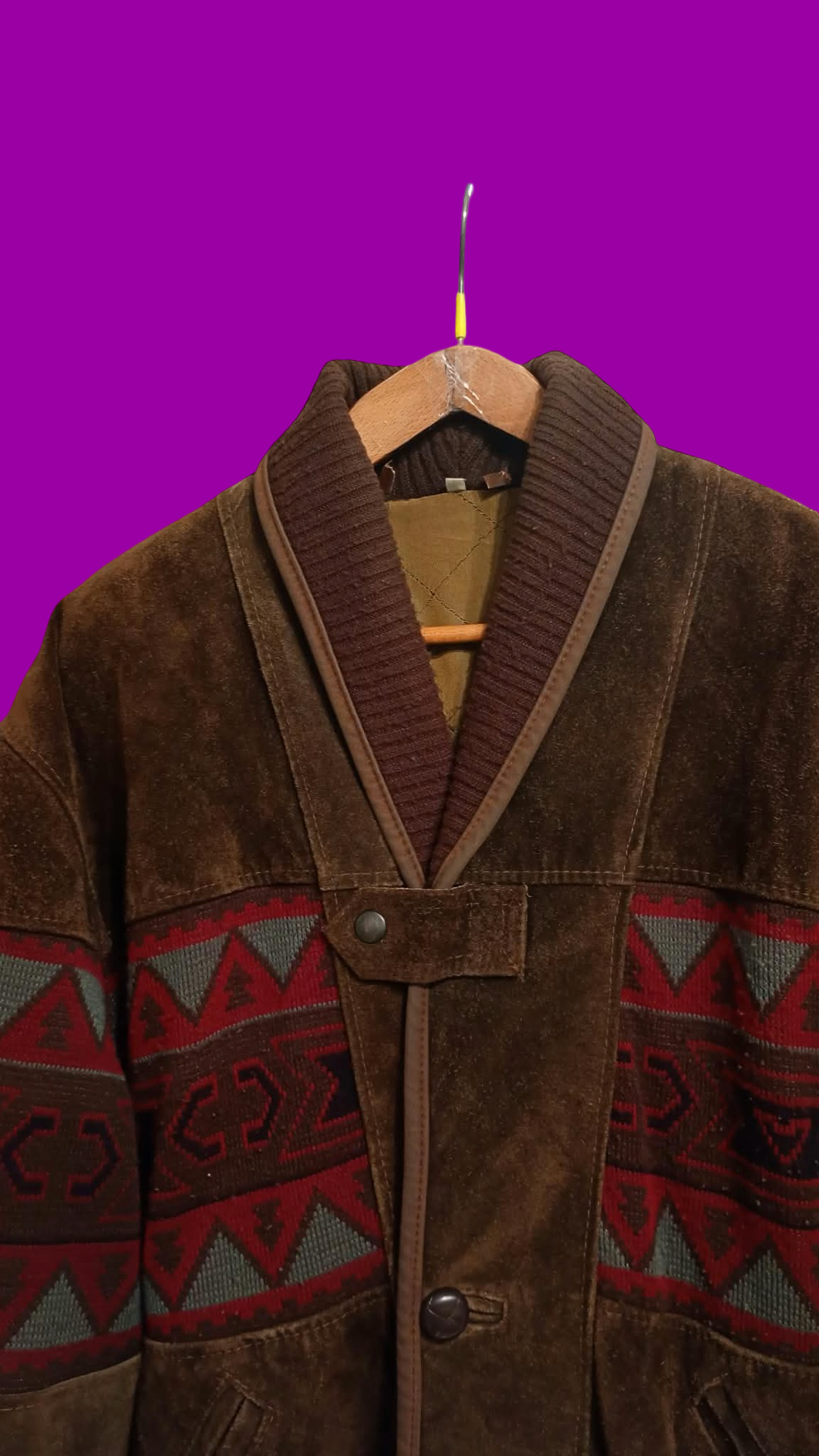 Vintage Brown 90's Leather Bomber Jacket Unisex Size L