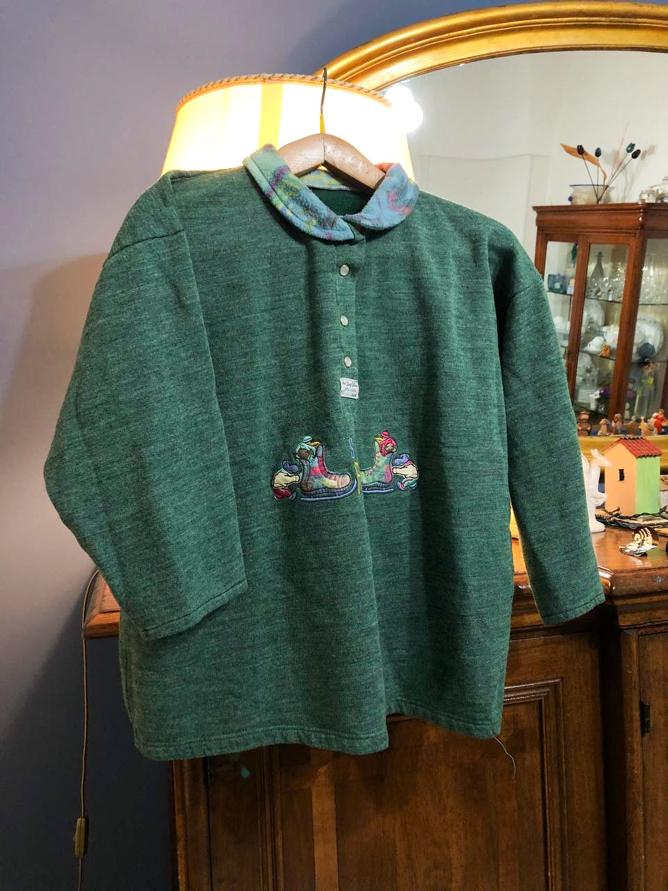 Vintage Green Pile Sweatshirt Unsiex