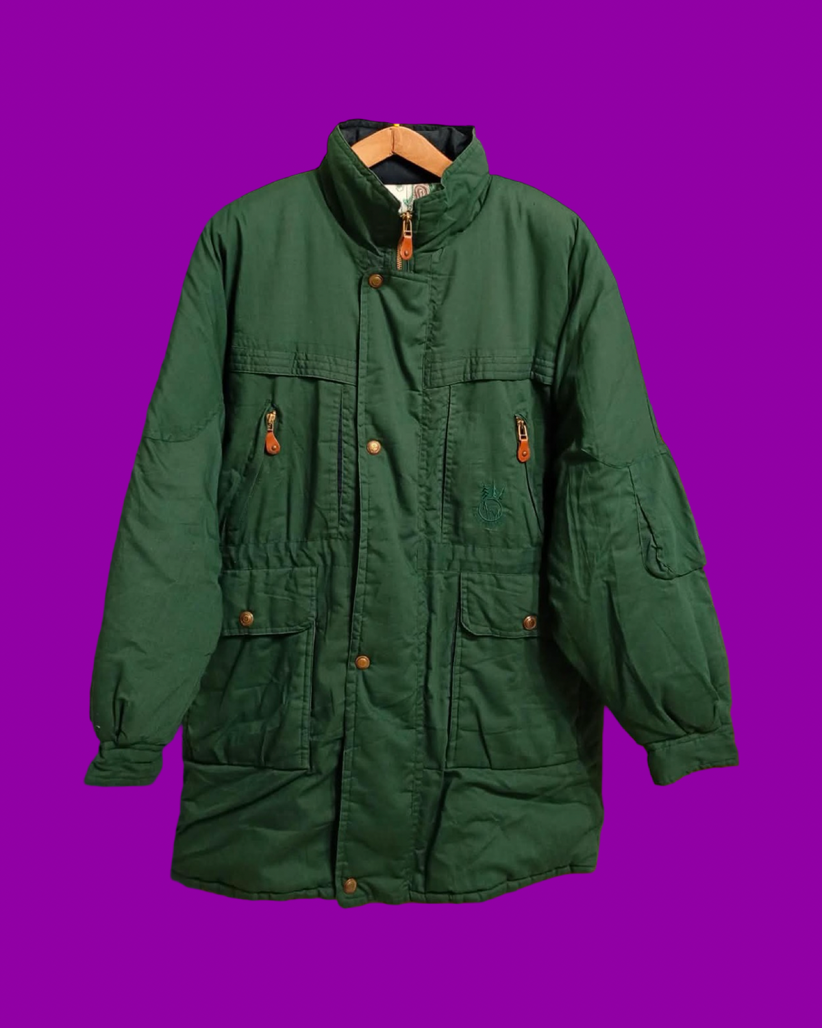Vintage Green 90's Spring Harrington Jacket Unisex Size XL