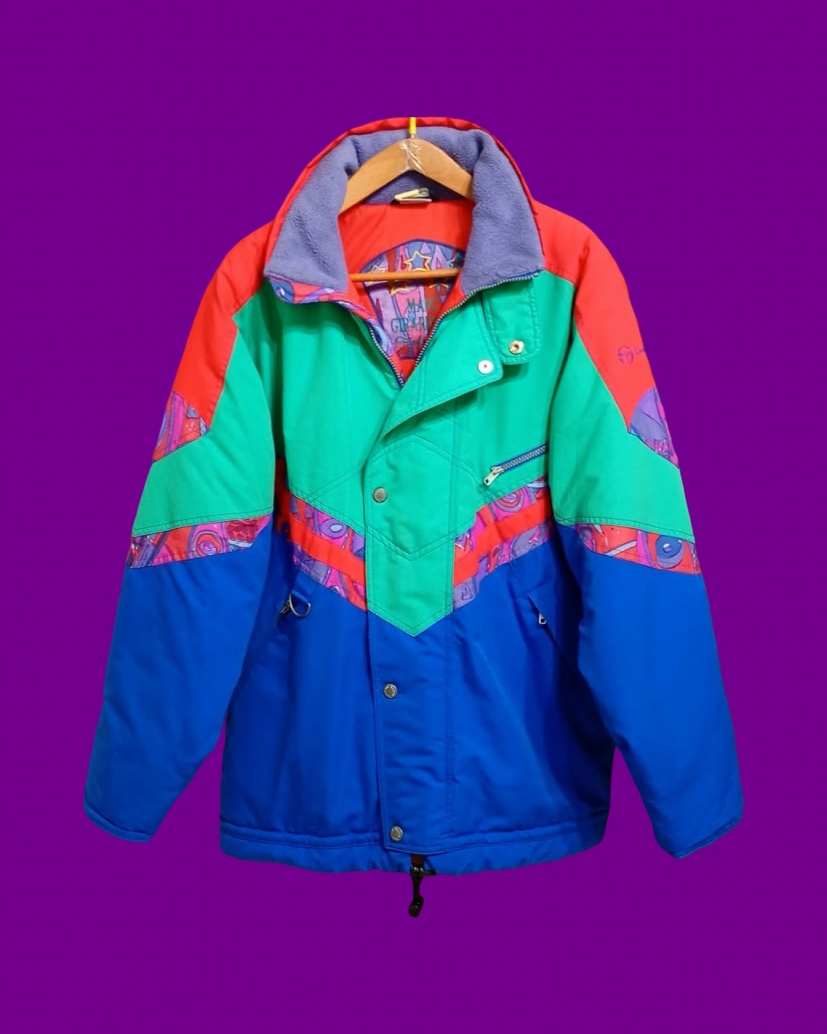 Vintage Multicolor Fantasy 90's Sergio Tacchini Snow Jacket Unisex Size M