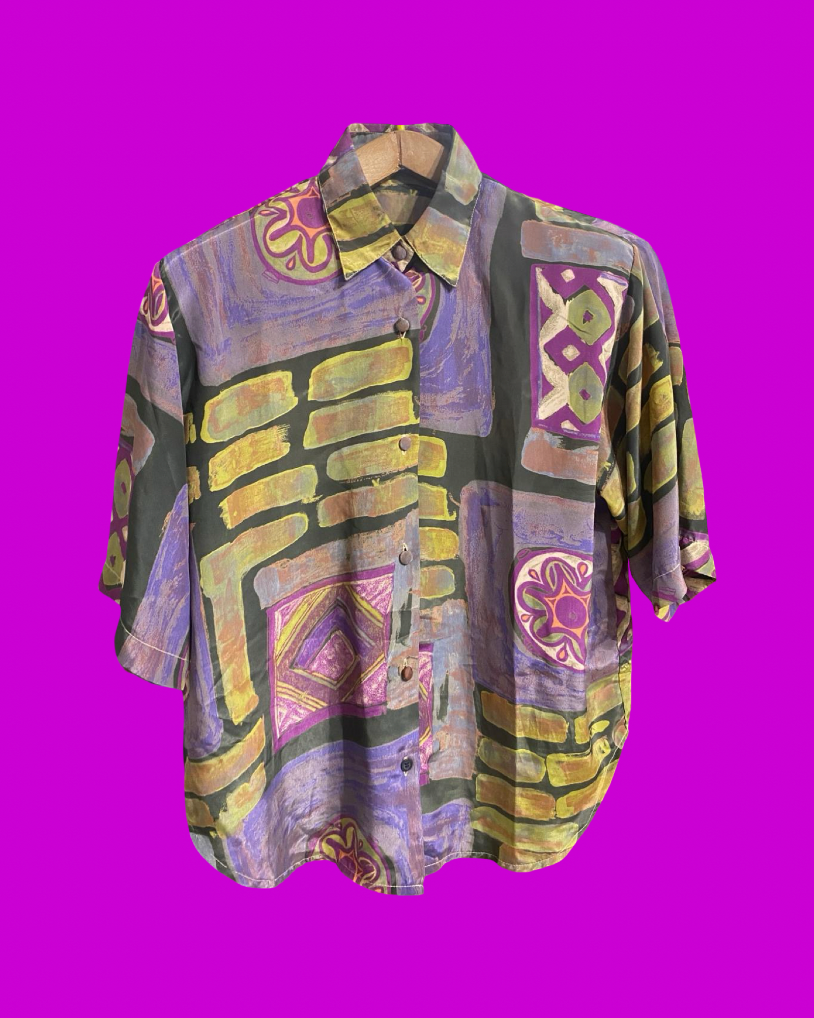 Vintage Multicolor Fantasy 90's Shirt Woman Size L