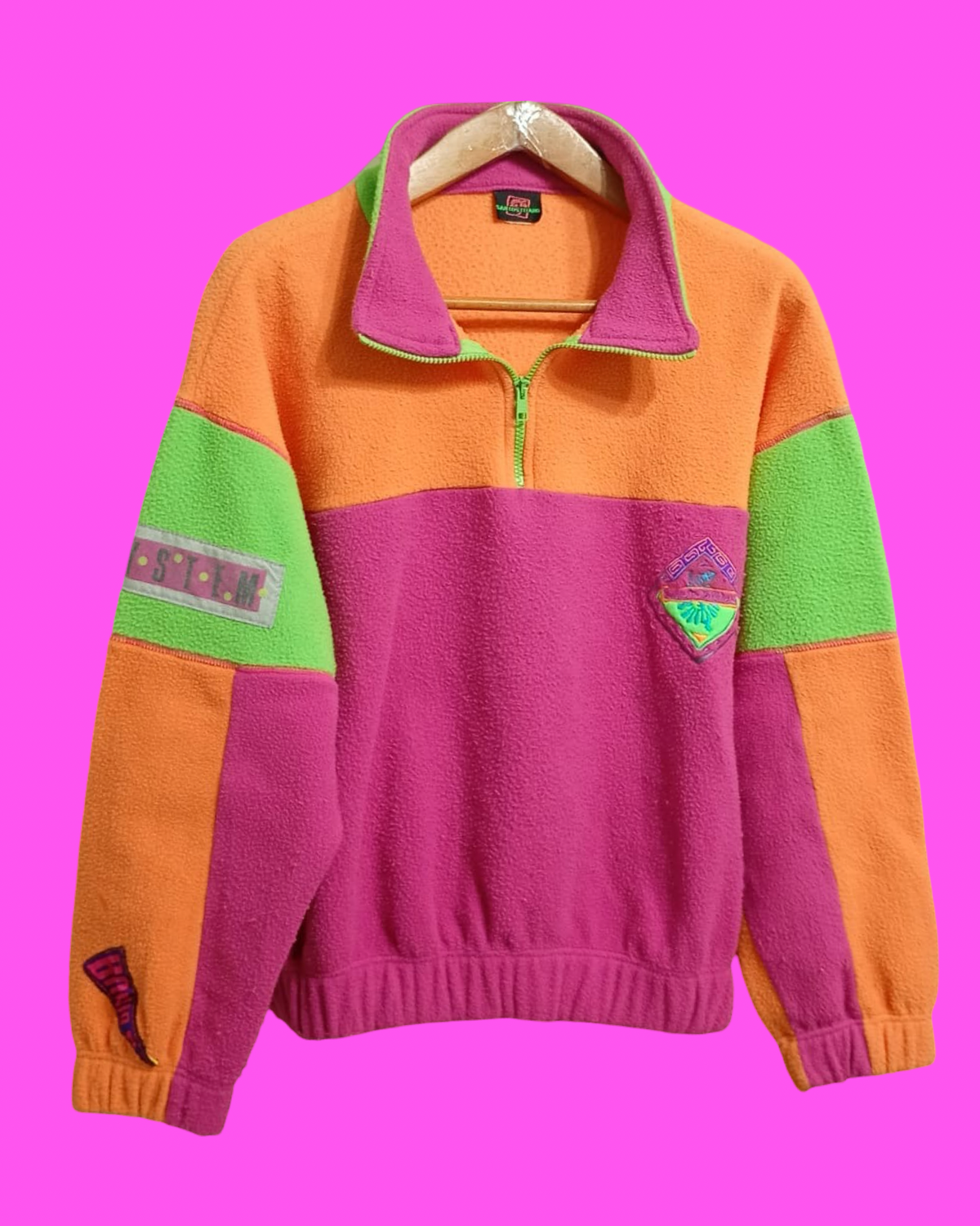 Vintage Multicolor Fantasy 90's Rare Fleece Woman Size M