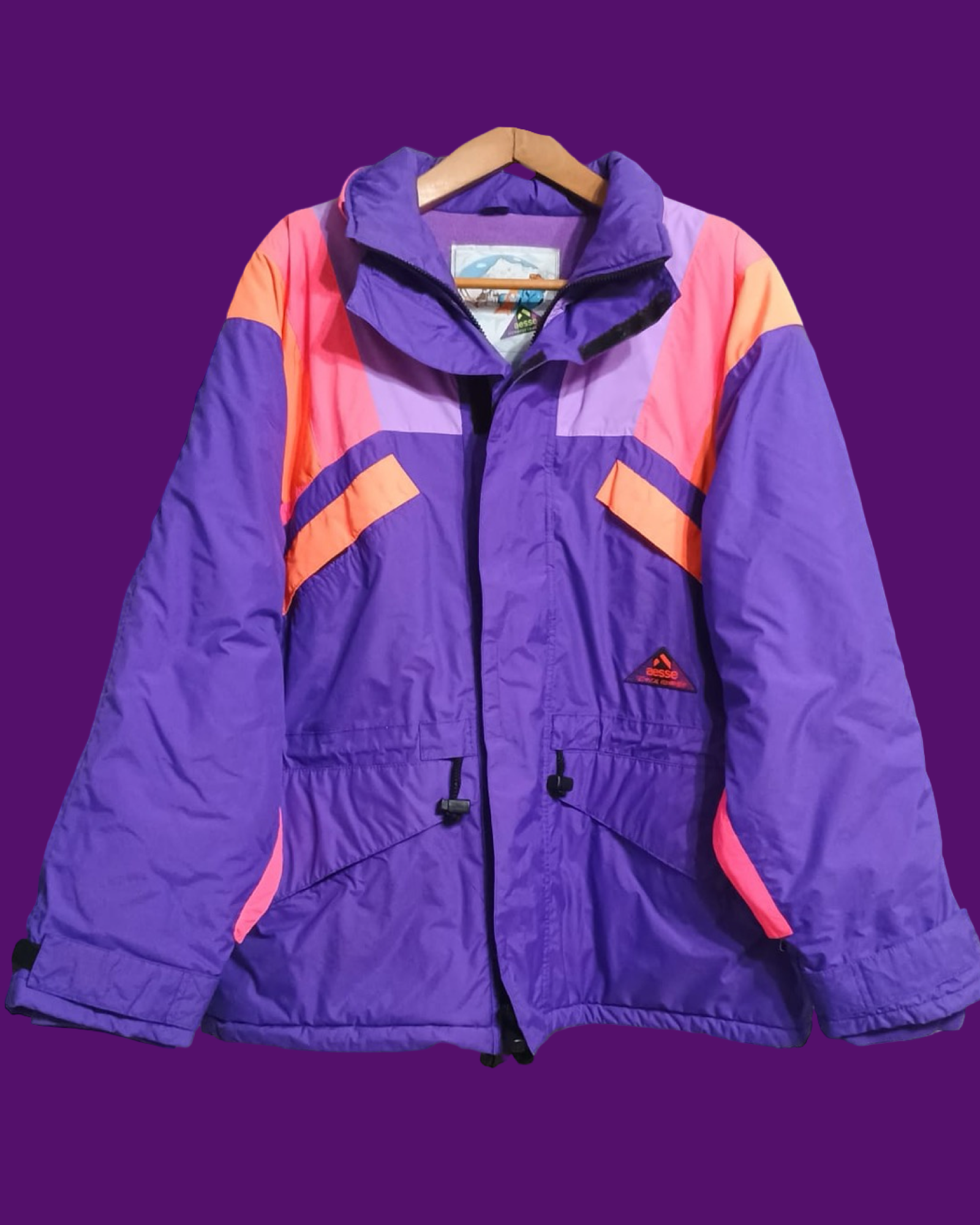 Vintage Multicolor Fantasy 90's Aesse Winter Snow Jacket Unisex Size L