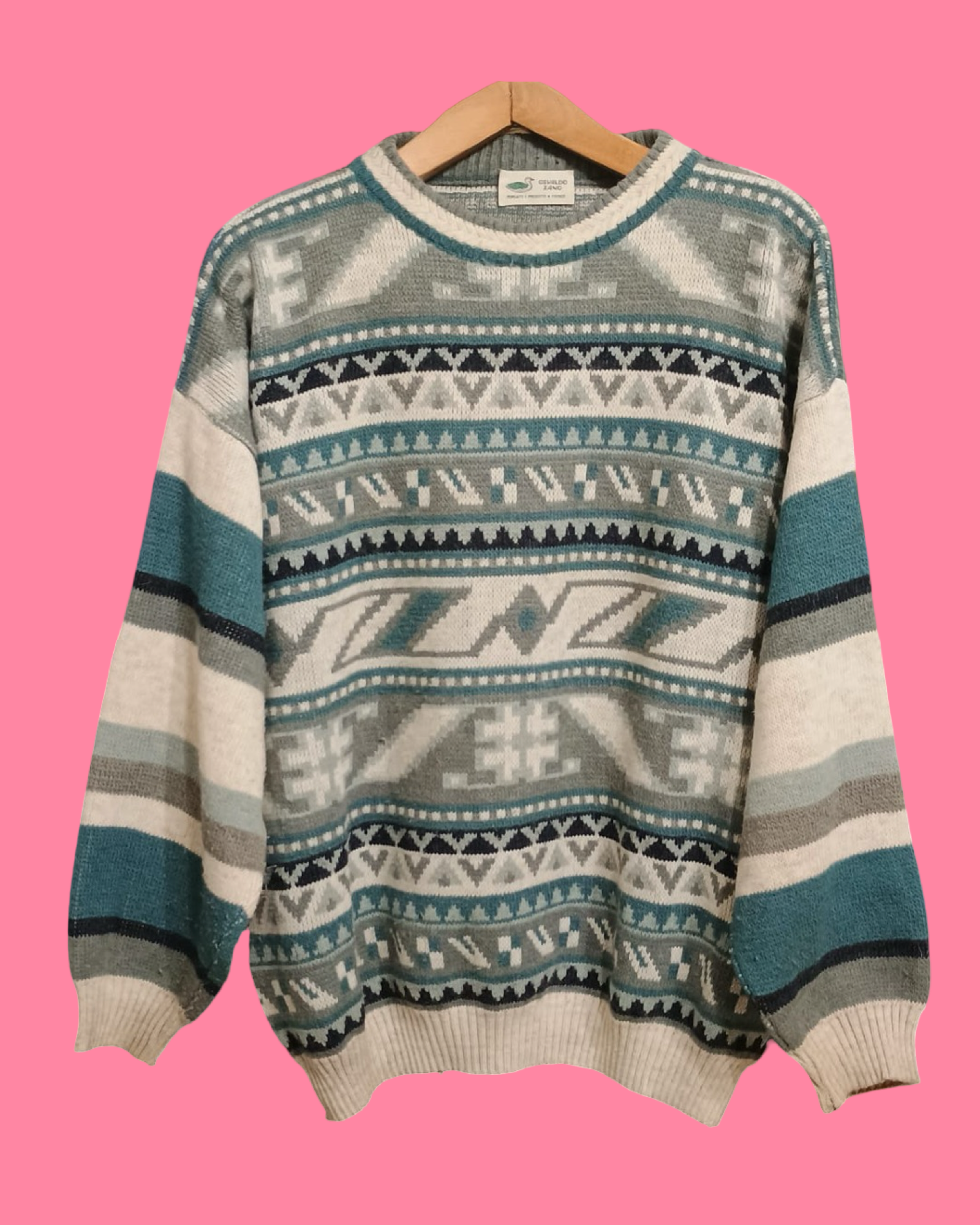 Vintage Multicolor Fantasy 90's Sweater Unisex Size L