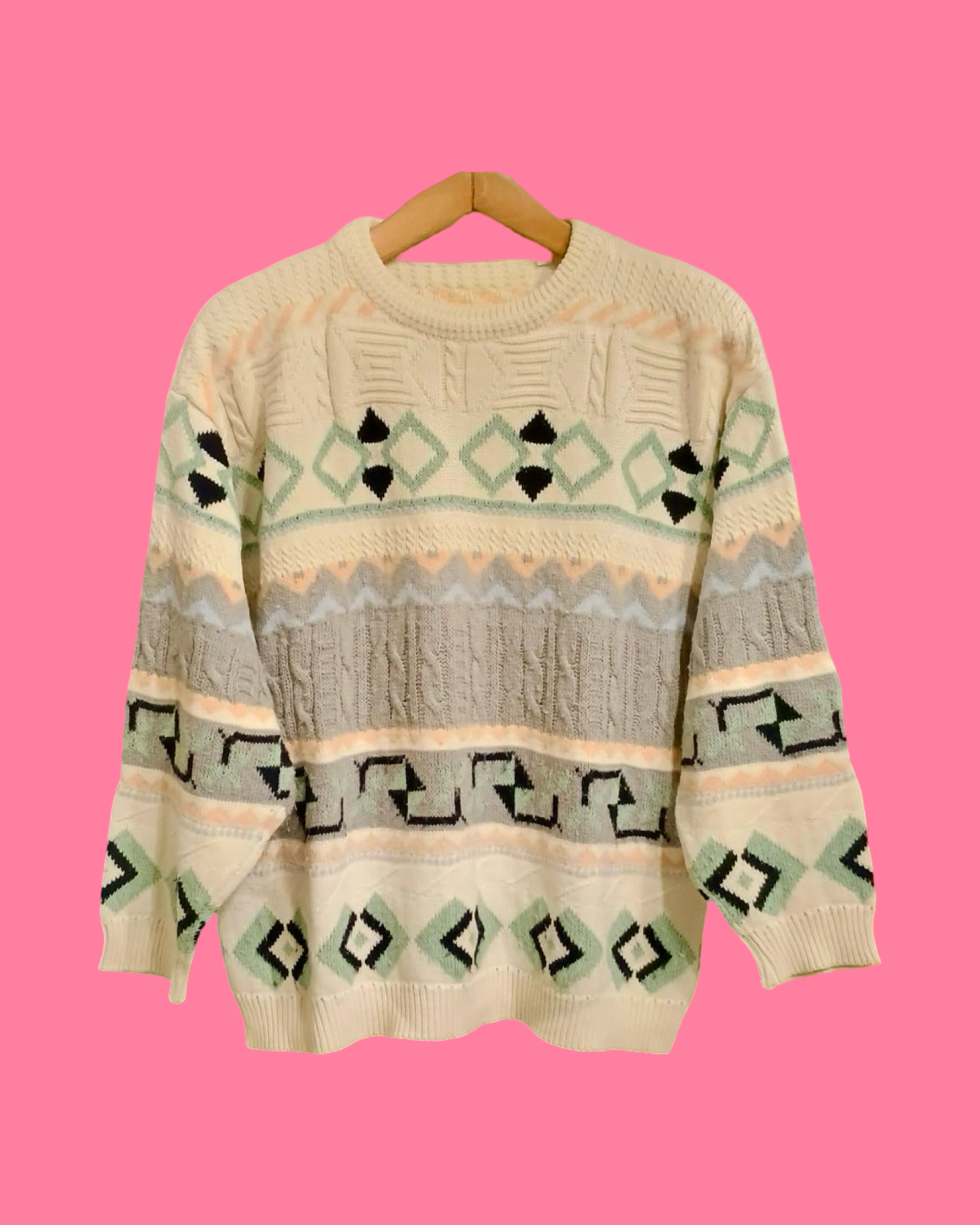 Vintage Multicolor Fantasy 90's Sweater Woman Size L