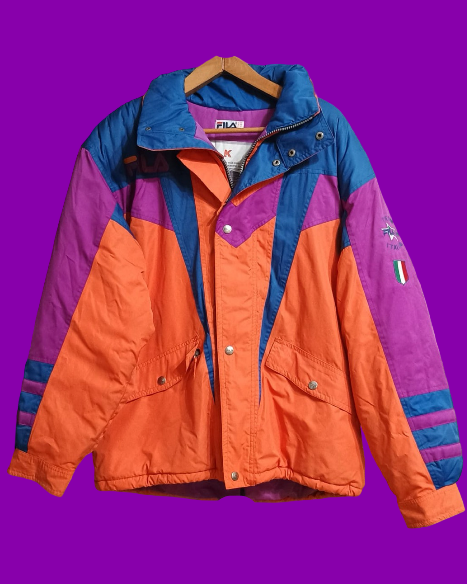 Vintage Multicolor Fantasy 90's Fila Snow Jacket Unisex Size XL