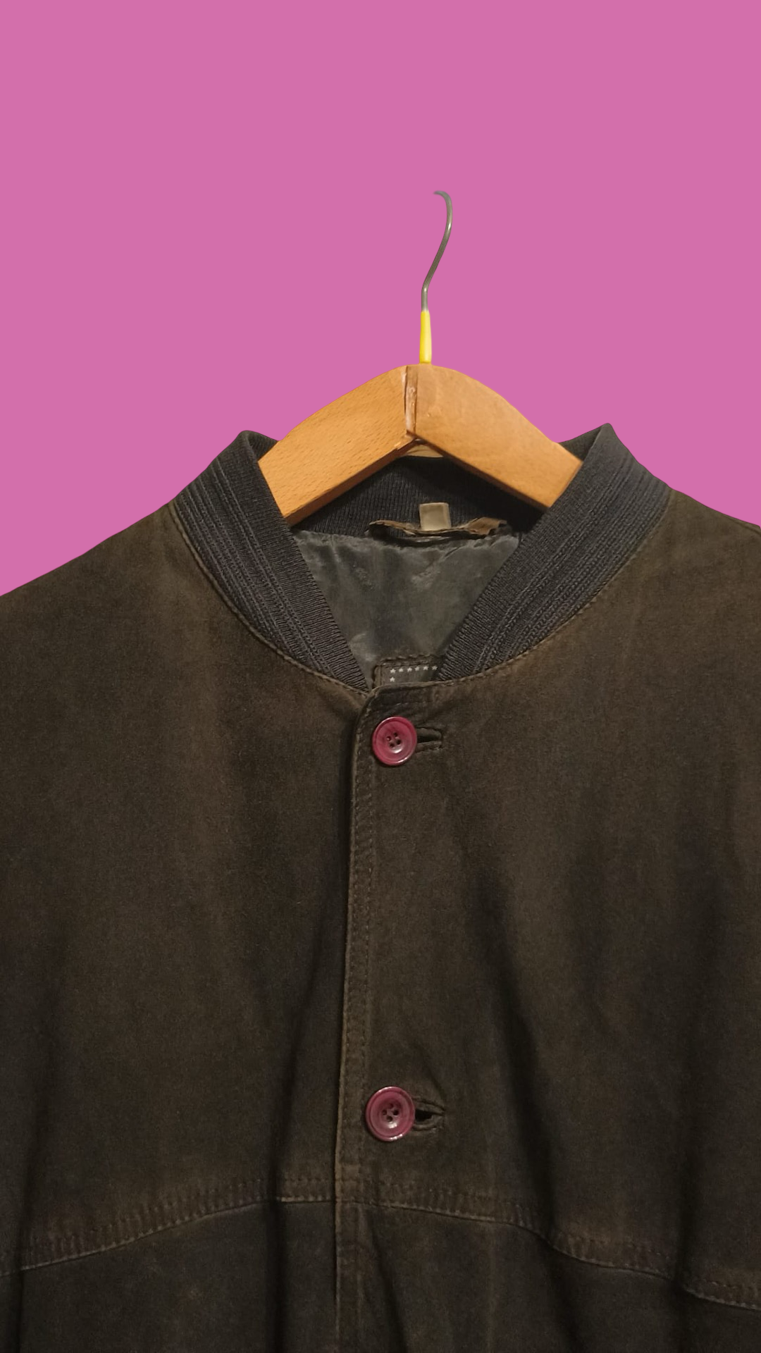 Vintage Black Fantasy 90's Spring Camoscio Jacket Unisex Size M