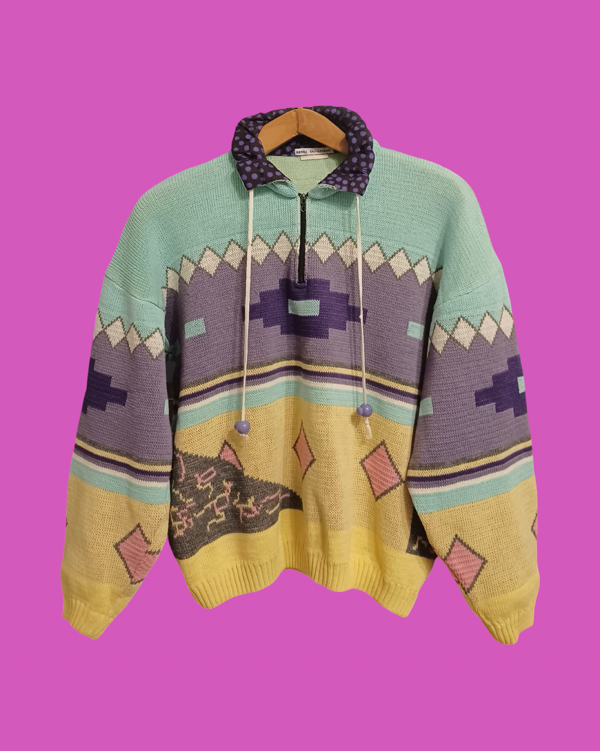 Vintage Multicolor Fantasy 90's Sweater Woman Size M