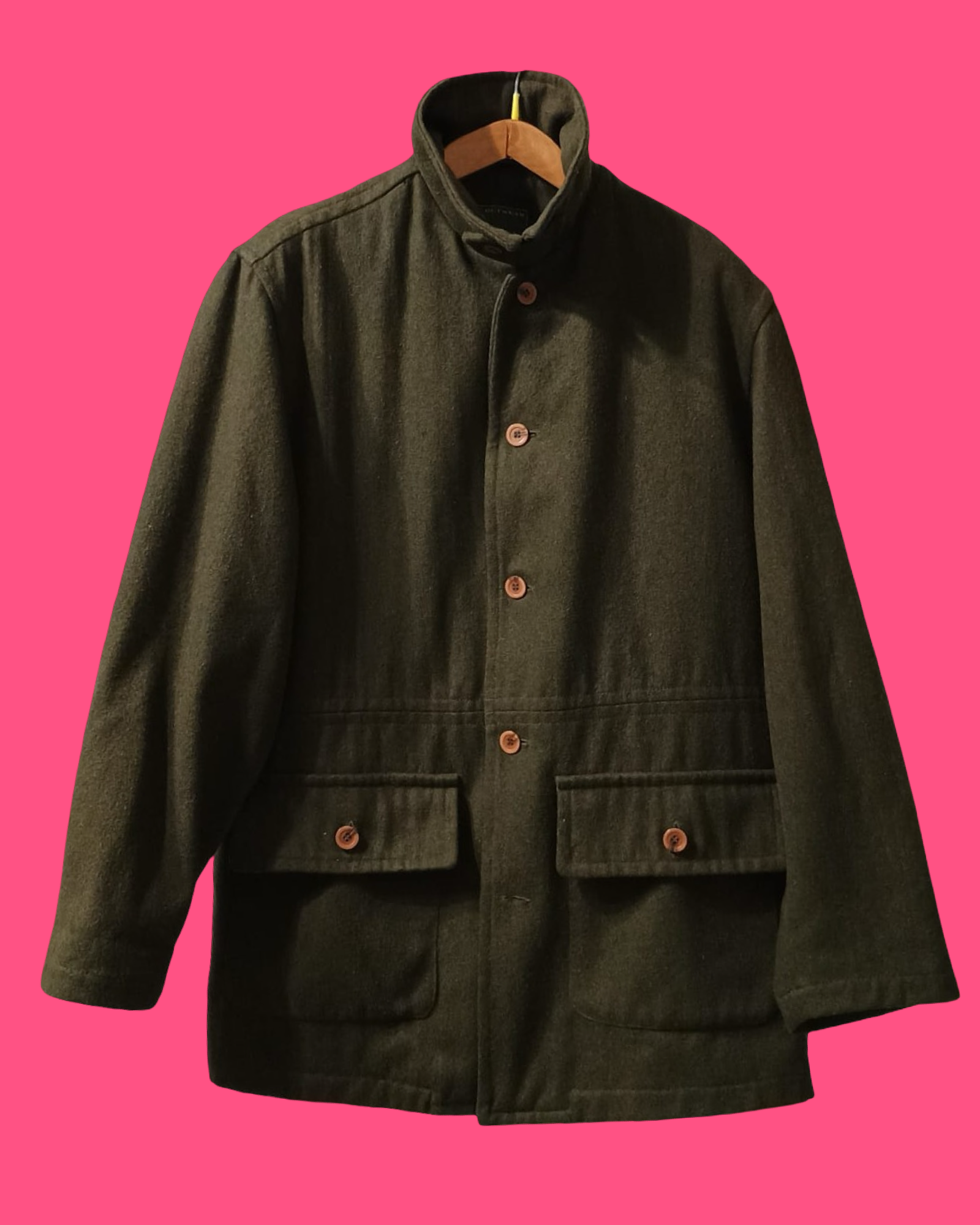 Vintage Multicolor Fantasy 90's Wool Coat Unisex Size L